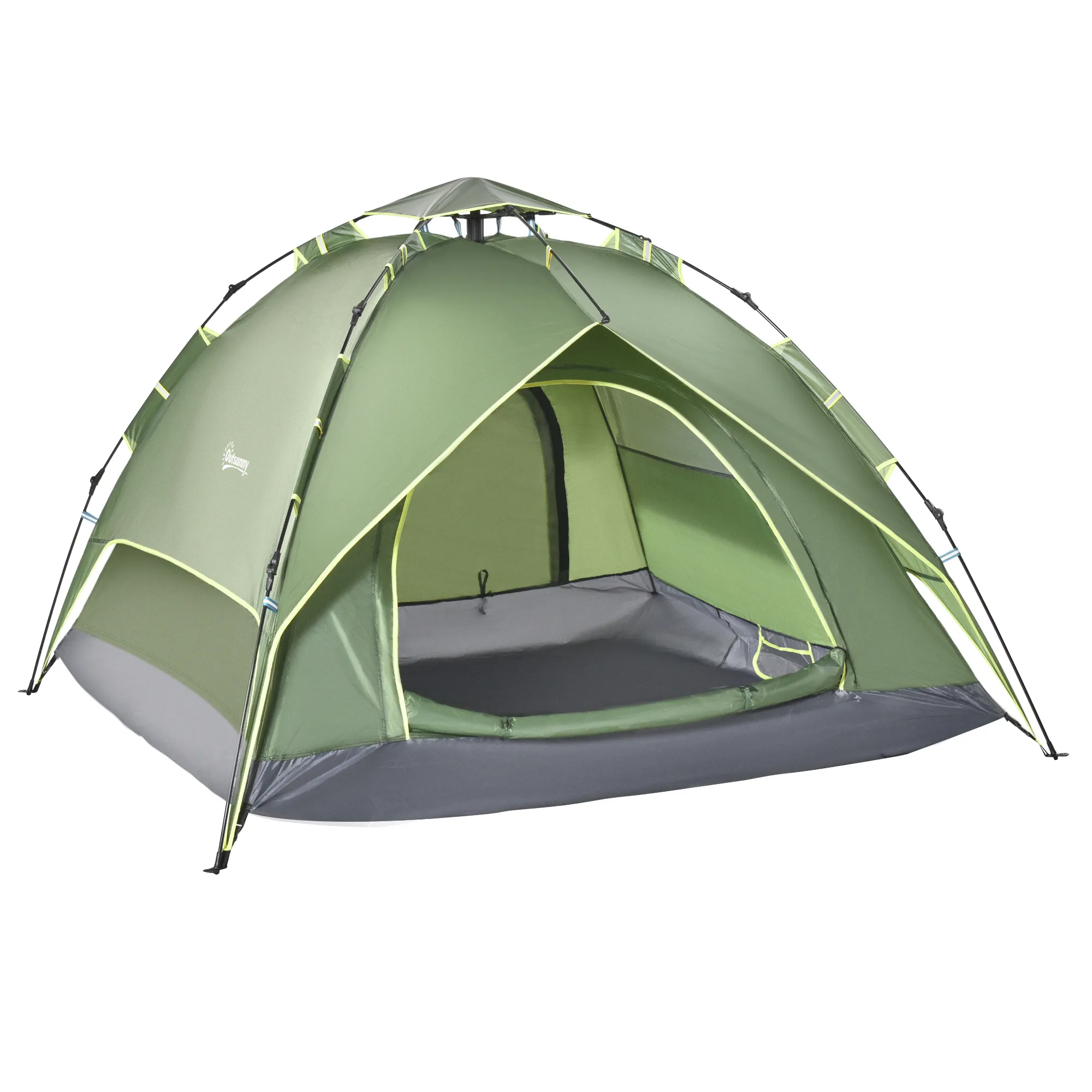 Quick-Up Campingzelt 3 Personen 210x210x140 cm Dunkelgrün