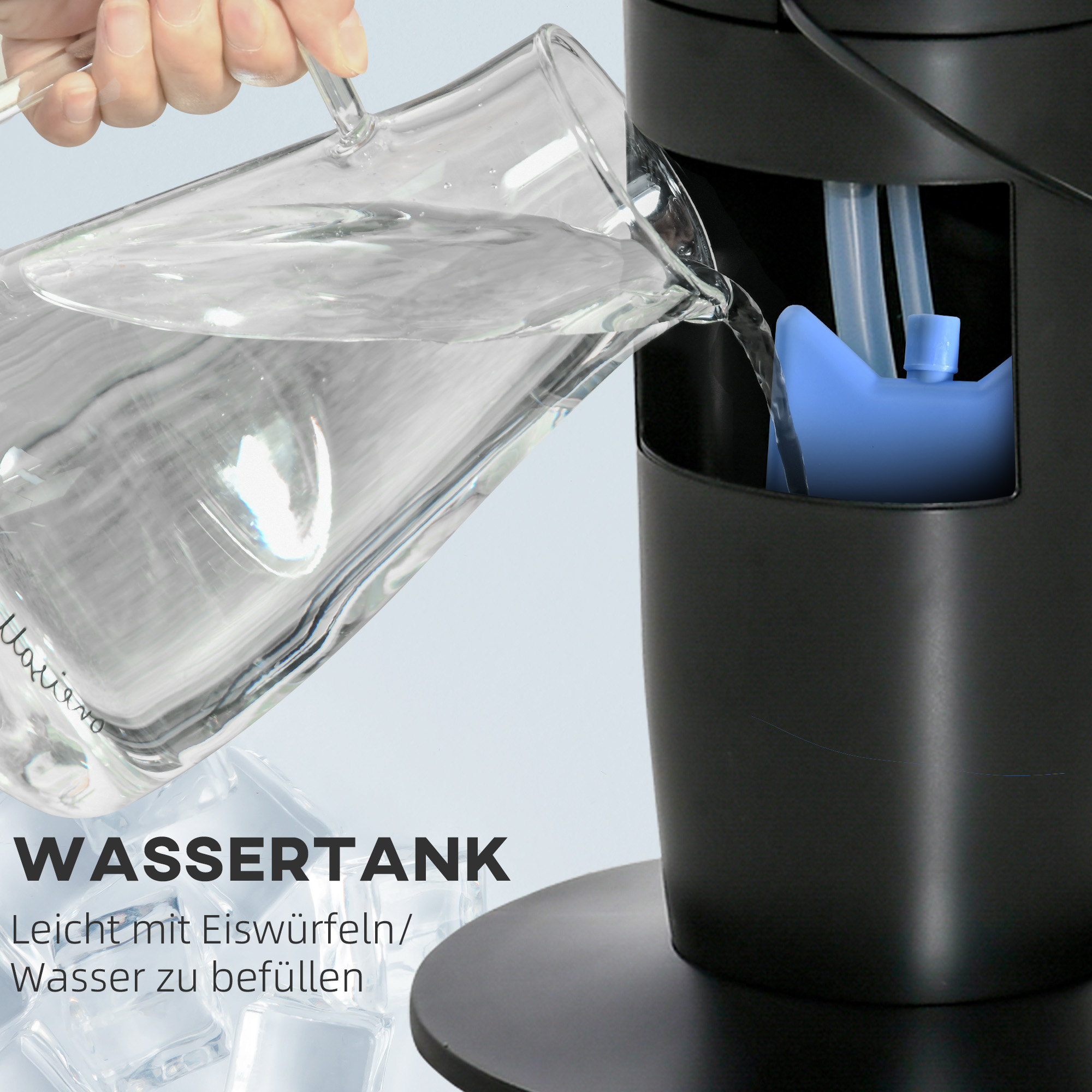 2-in-1 Luftkühler Turmventilator 31,5L x 31,5B x 107H cm Schwarz