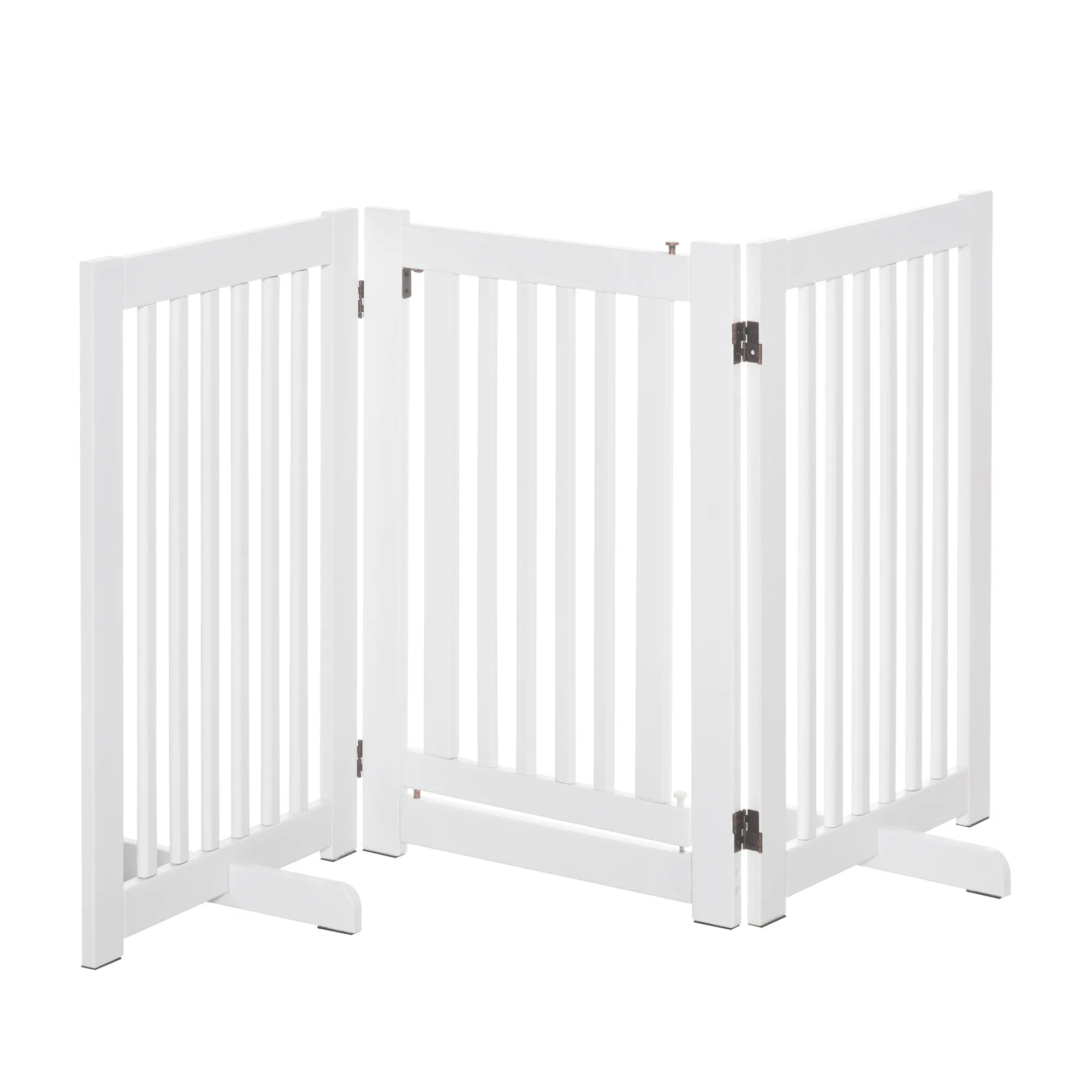 Hundegitter freistehend aus MDF, klappbar, 155 x 76 cm, Weiß