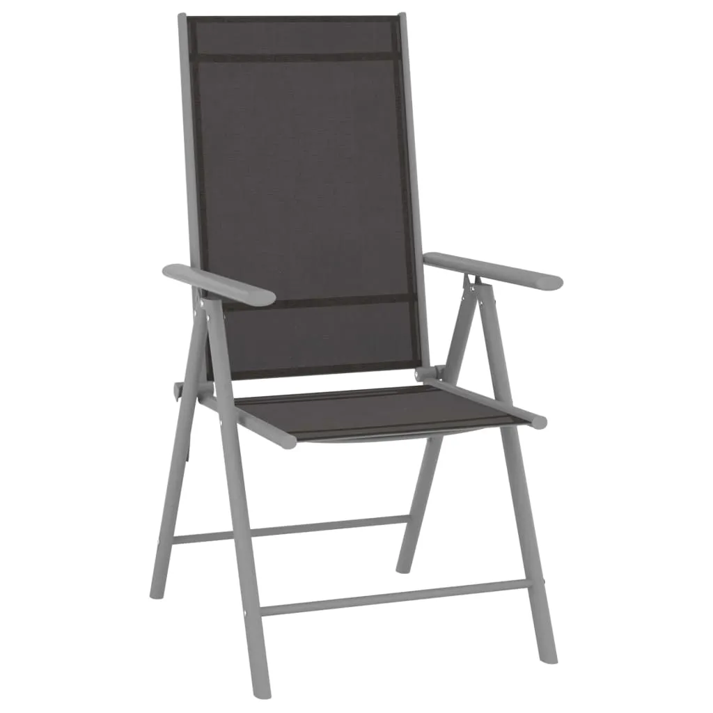 Klappstühle, 4 Stück, Textilene, Schwarz