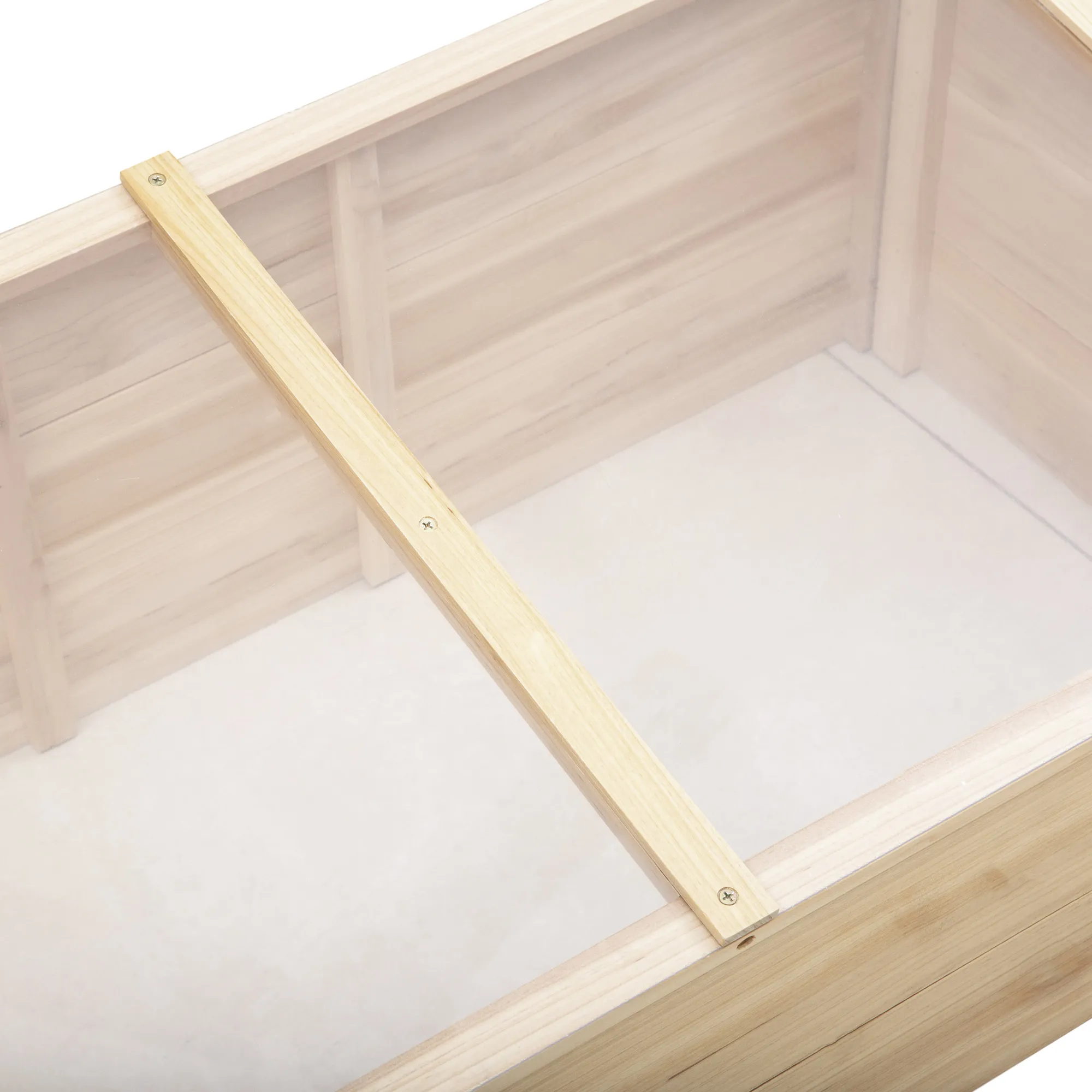 Holzgewächshaus 100L x 50B x 35/26H cm Natur