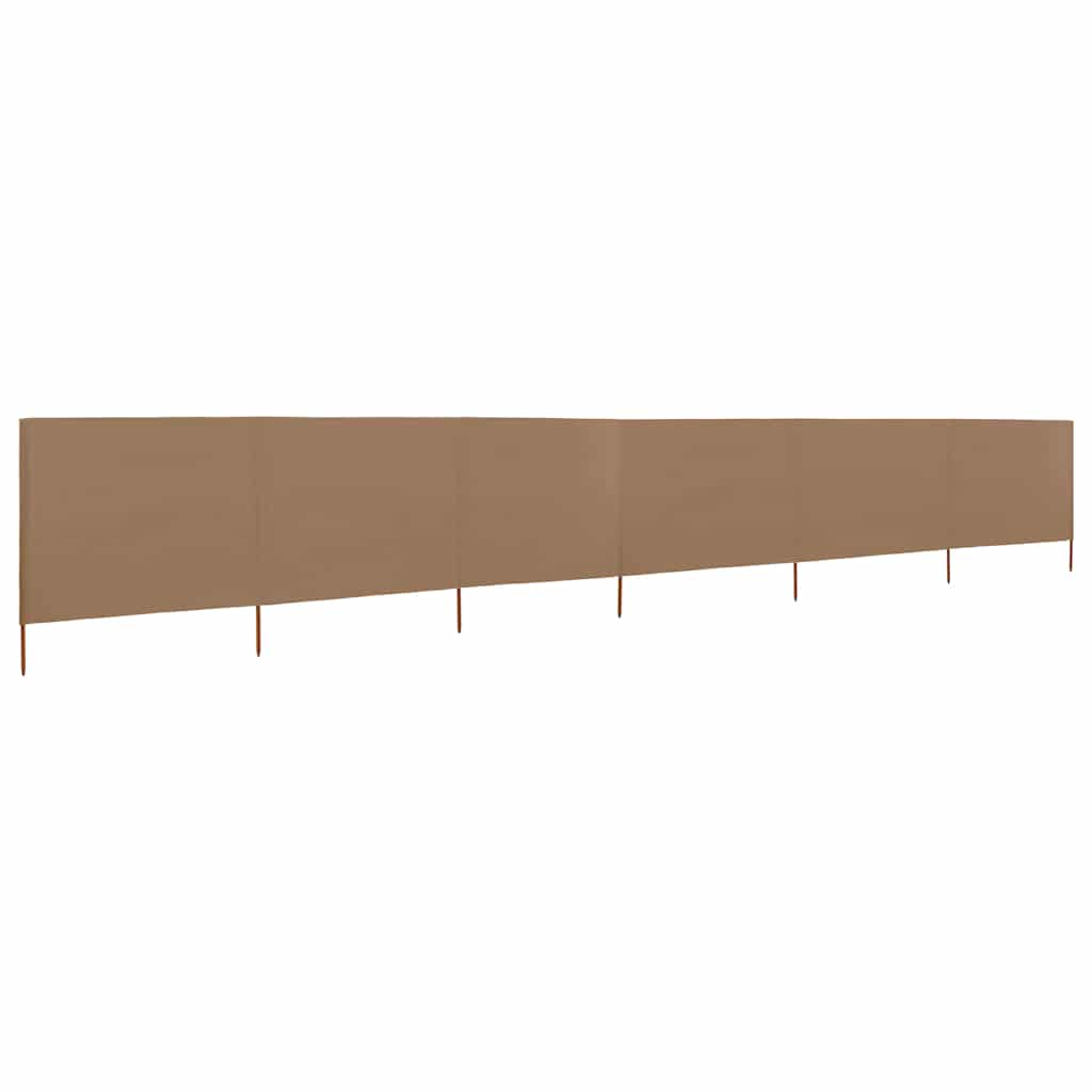 6-teiliger faltbarer Windschutz 800x80 cm in Taupe