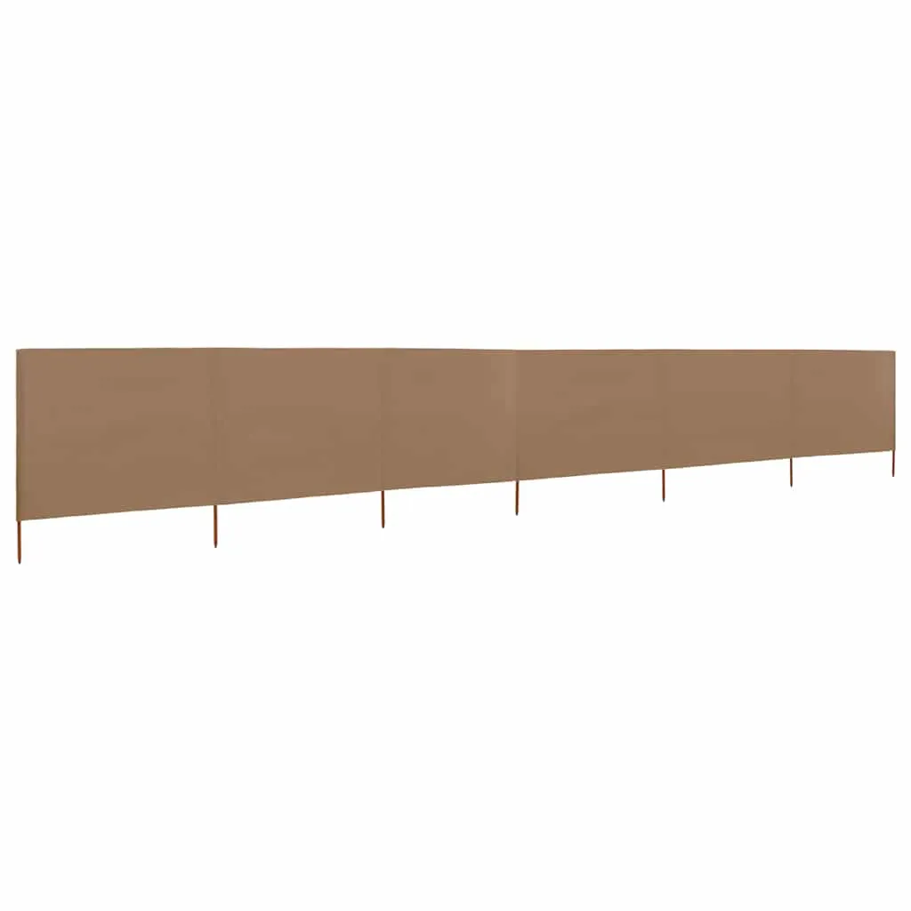 6-teiliger faltbarer Windschutz 800x80 cm in Taupe
