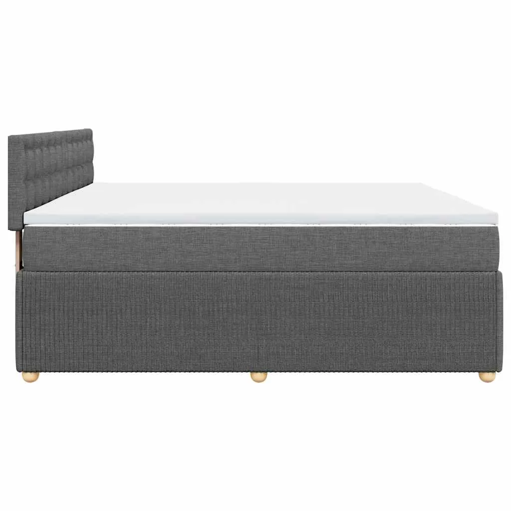 Boxspringbett 200x200 cm Taschenfederkern Dunkelgrau mit Auflage