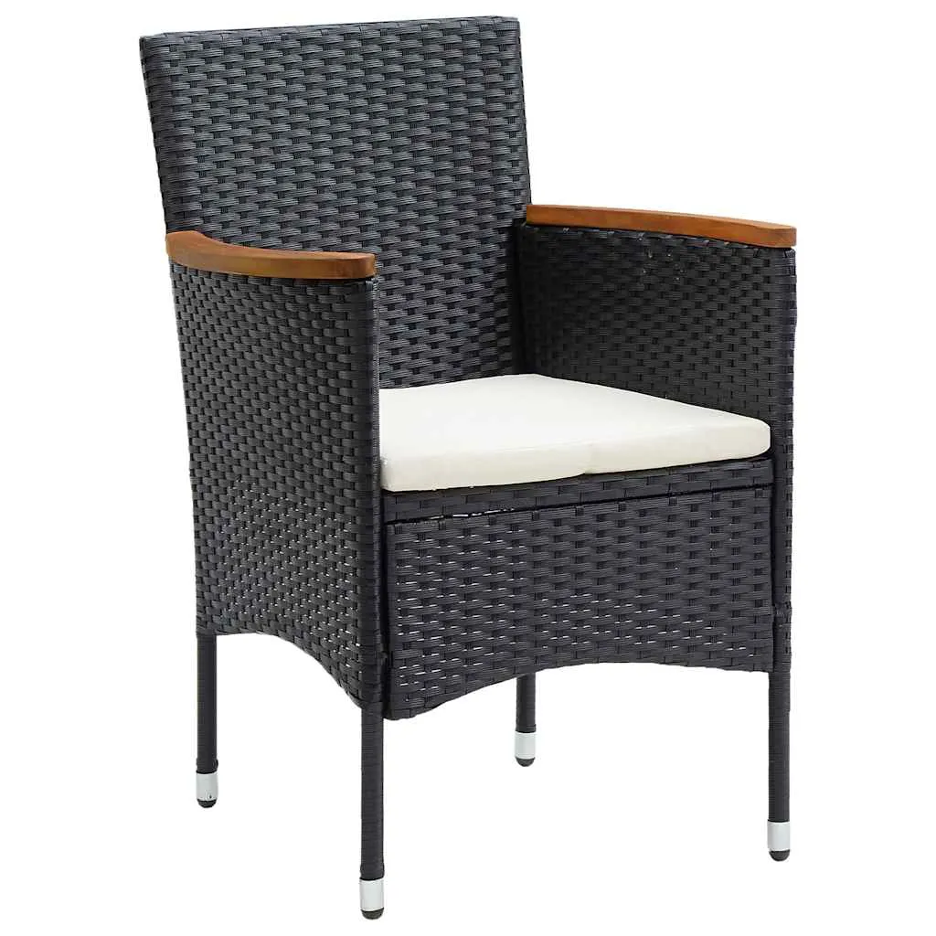 Garten-Essstühle 4 Stk. Poly Rattan Schwarz