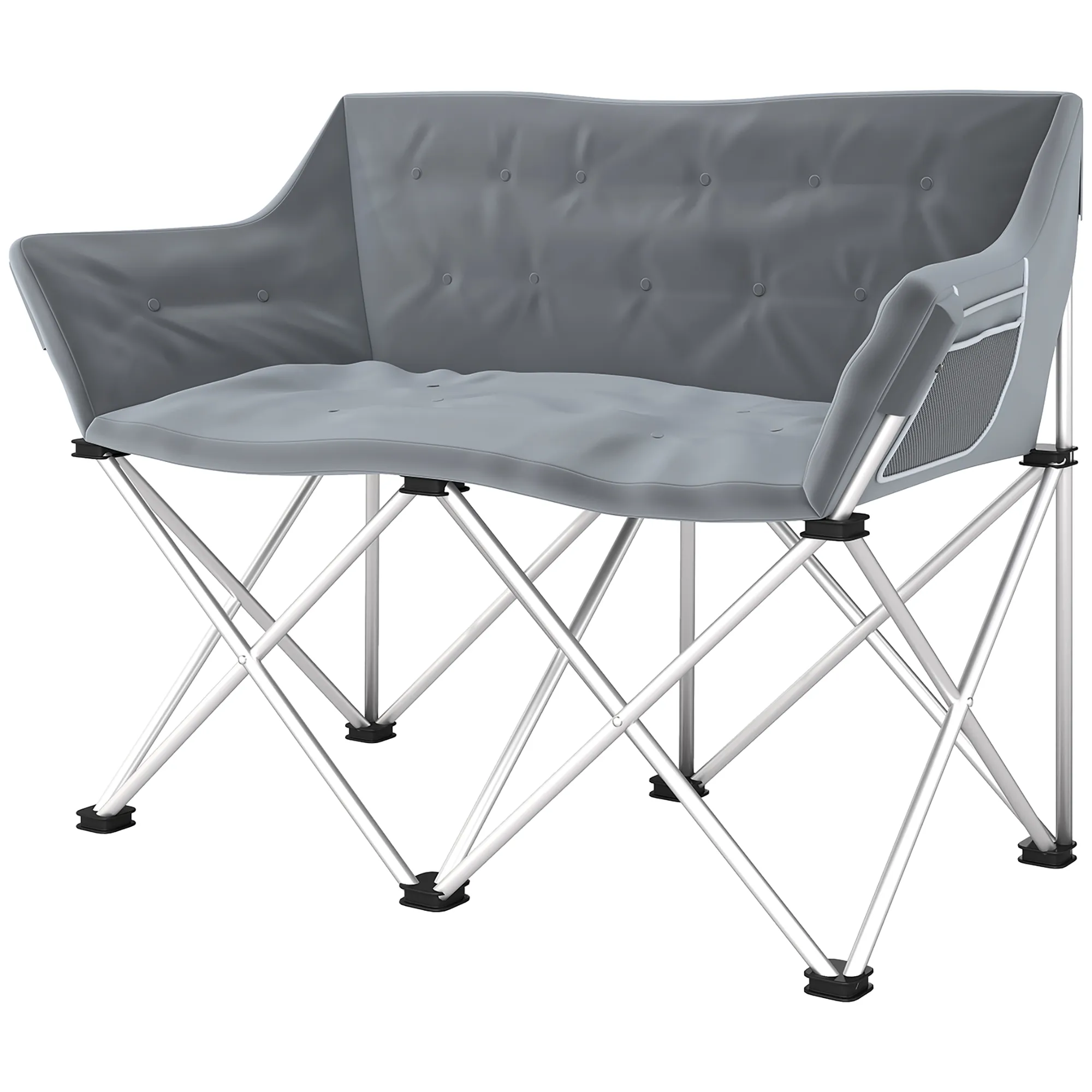 Faltbarer Campingstuhl Grau 120L x 57B x 95H cm