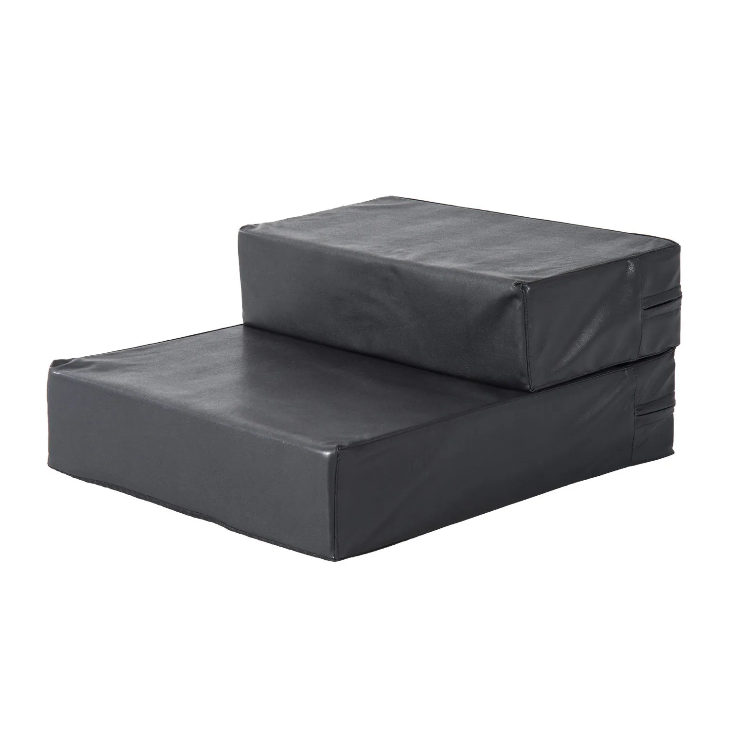 Hundetreppe für kleine Hunde PU-Leder Schwarz L45 x B39 x H20 cm
