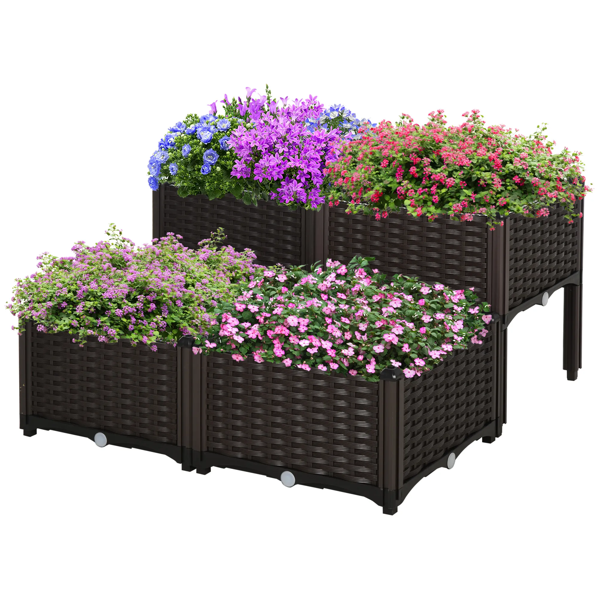 Balkon Hochbeet 40x40x44 cm Dunkelbraun