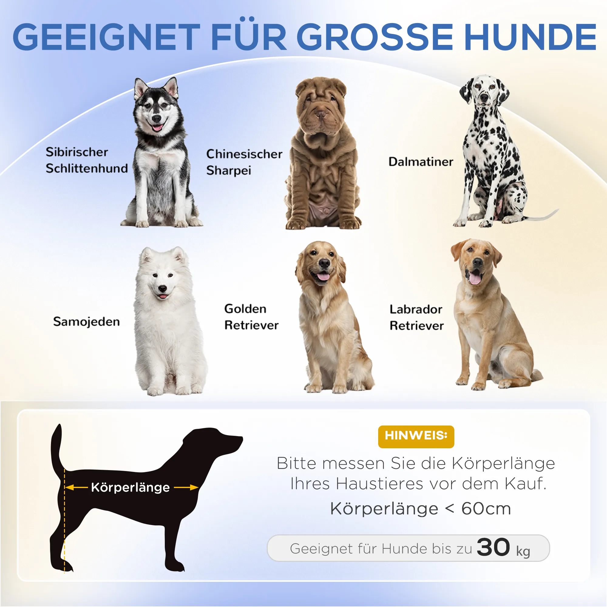 Hundesofa für große Hunde bis 30 kg, Kiefernholzbeine, Grau