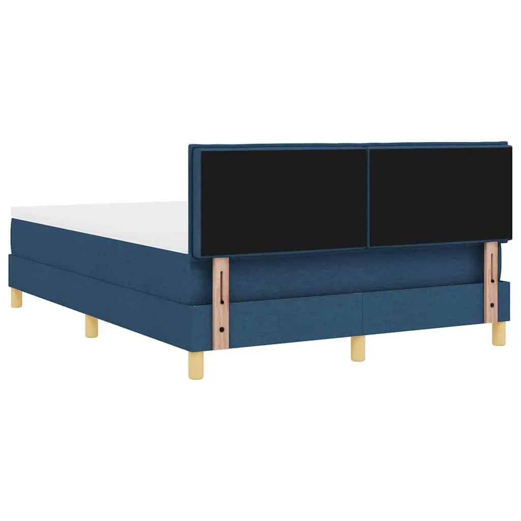 Boxspringbett Blau 140x190 cm mit verstellbarem Kopfteil