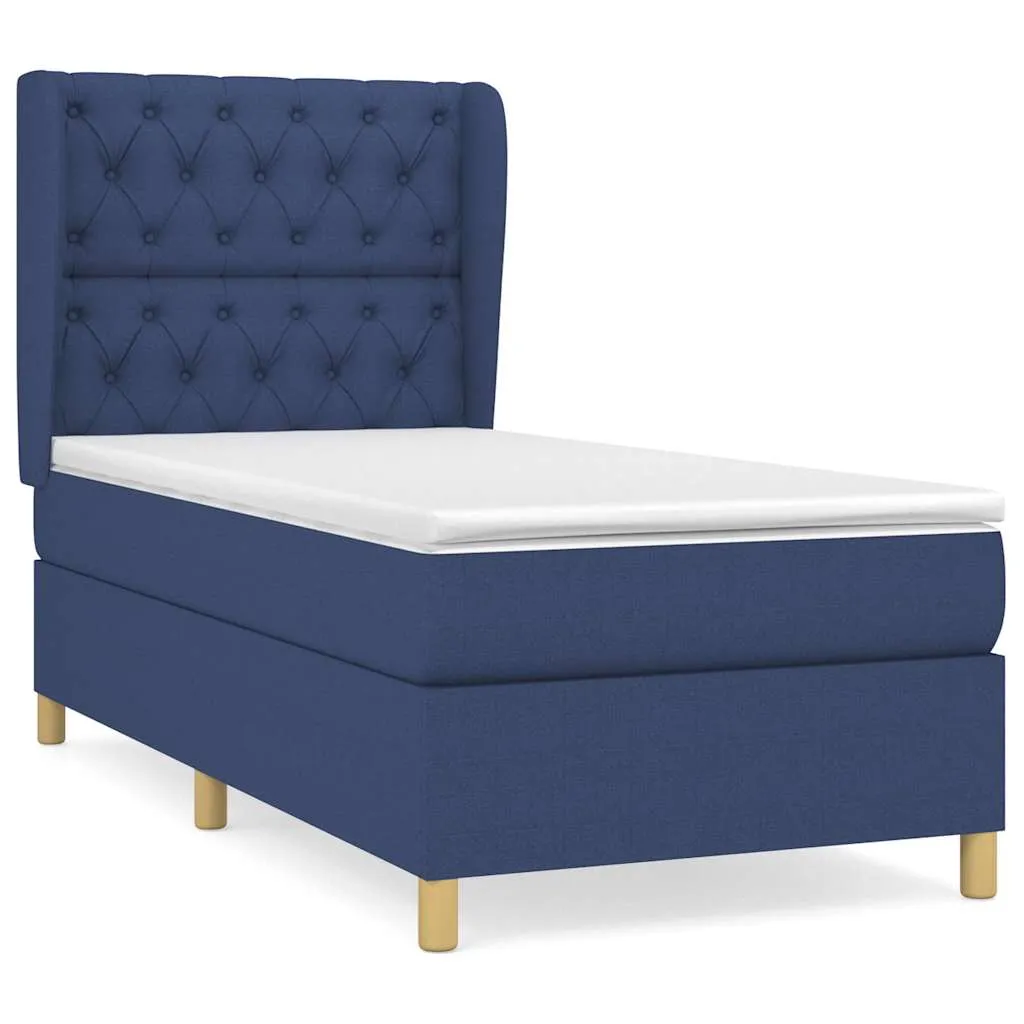 Boxspringbett mit Taschenfederkernmatratze, 203x83 cm, Blau