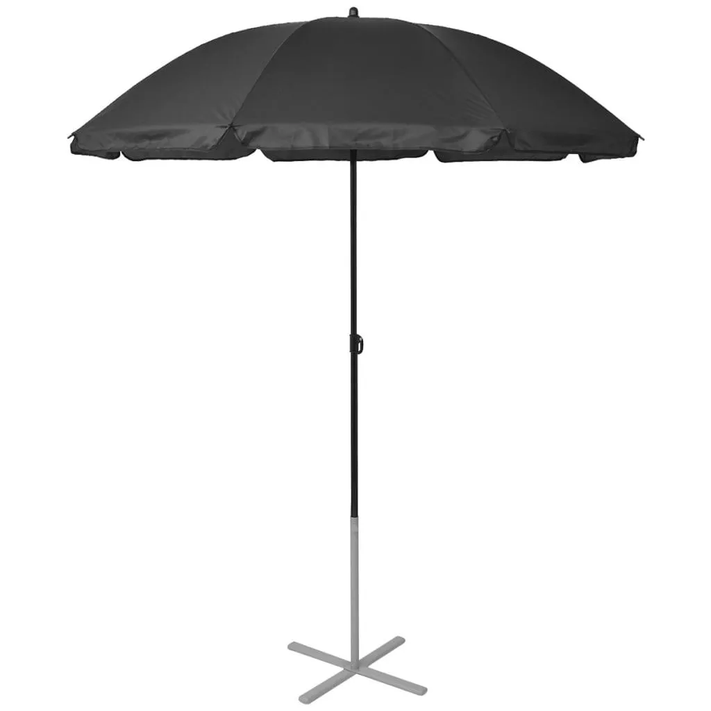 Elegantes Liegestühleset mit Schirm, 156 x 60 x 89 cm