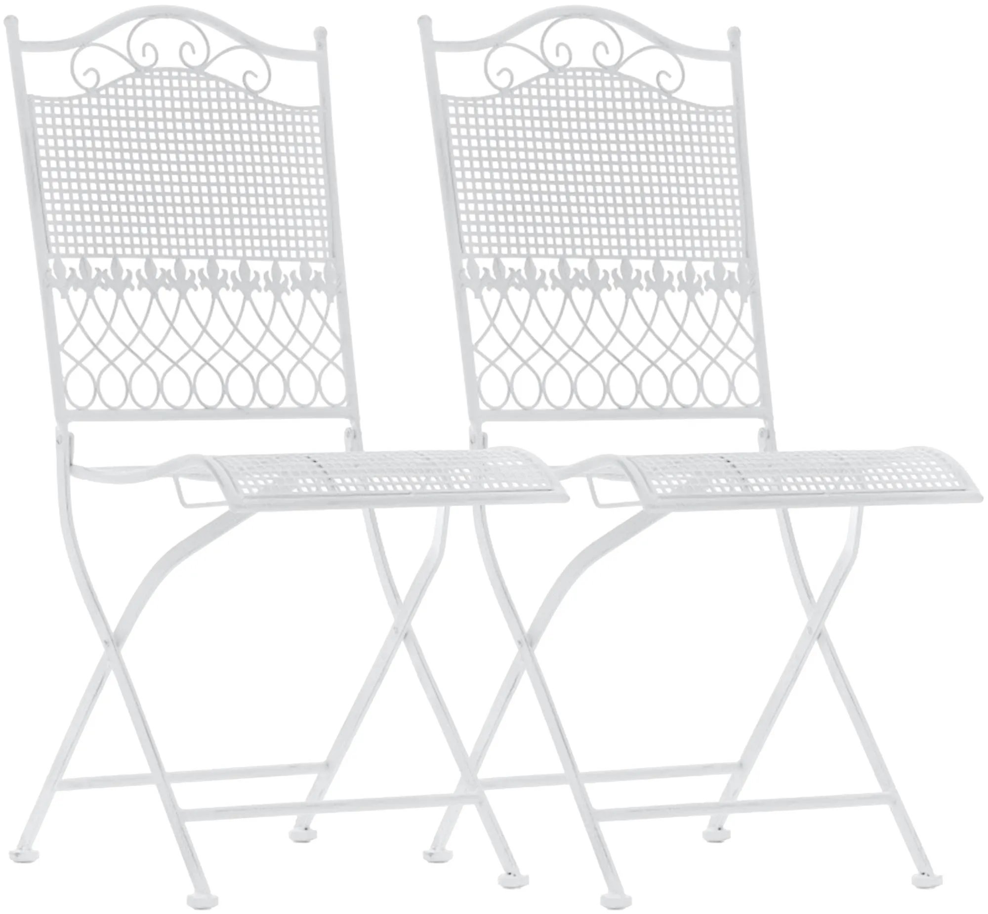 Gartenstühle Kiran 2er Set 91x41x50 cm weiß