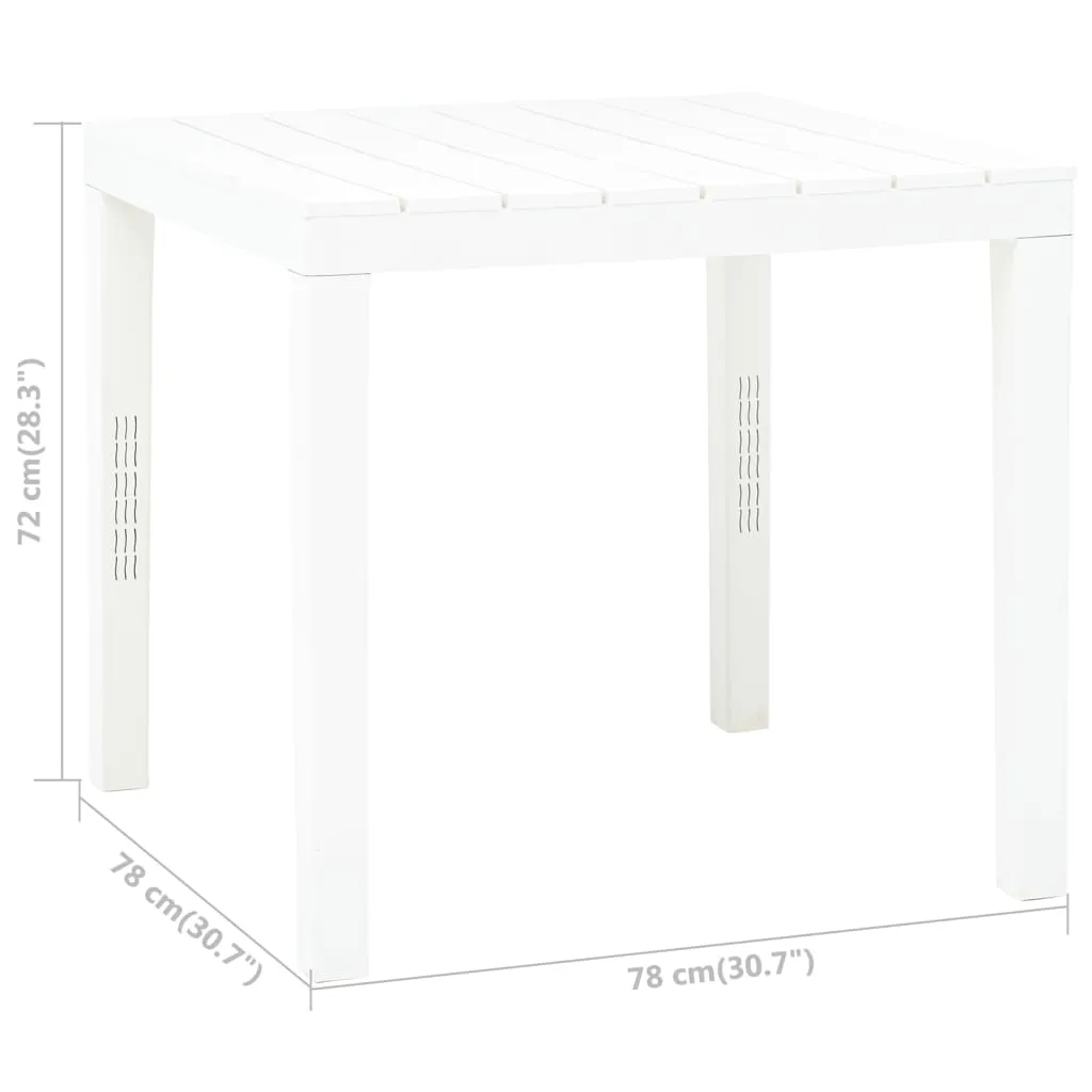 Gartentisch Weiß 78x78x72 cm Kunststoff