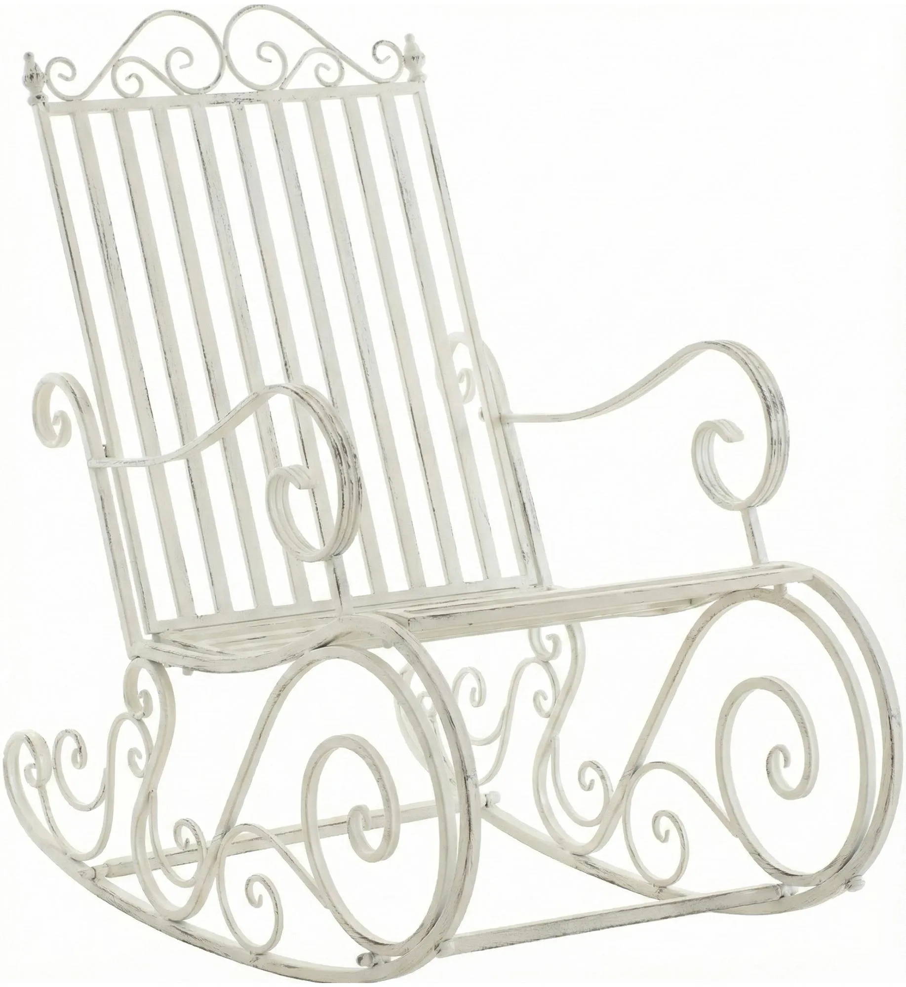 Schaukelstuhl Smilla 94x56x90 cm antik weiß