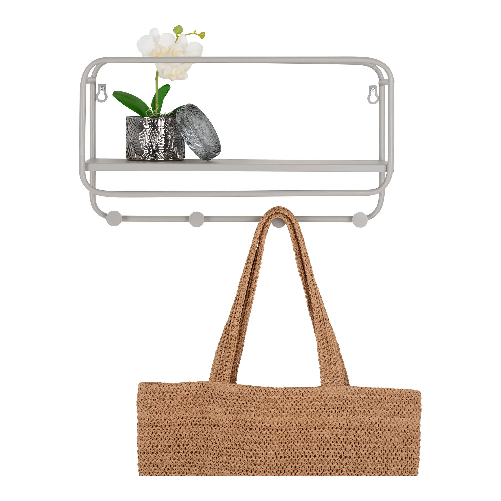 tinkaro Feira Hutablage Stahl 45x15x25 cm Grau