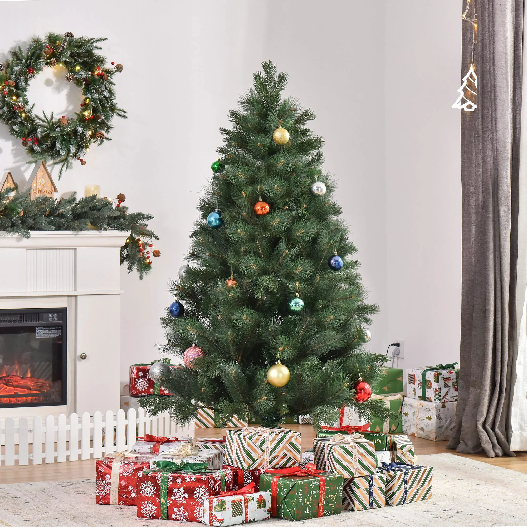 Künstlicher Weihnachtsbaum Tanne Ø90 x 180 cm Kunststoff Grün