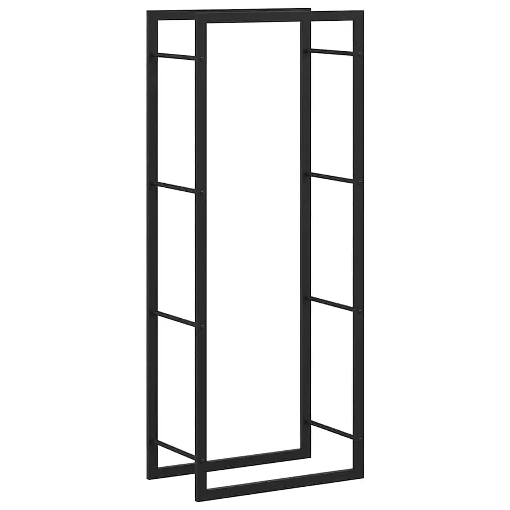 Kaminholzregal aus Stahl 50 x 28 x 132 cm Mattschwarz