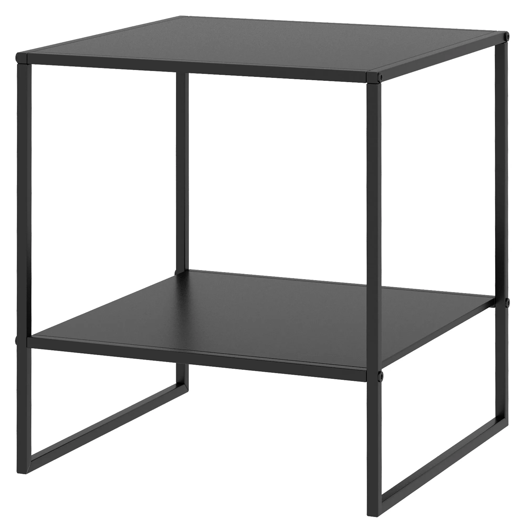 Kaffeetisch Schwarz 40L x 40B x 45H cm mit Stauraum