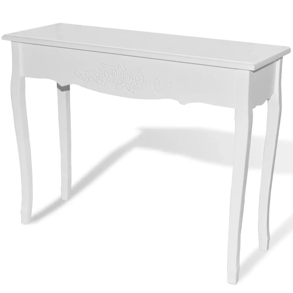 Konsolentisch Weiß 100 x 35 x 78 cm aus MDF und Kiefernholz