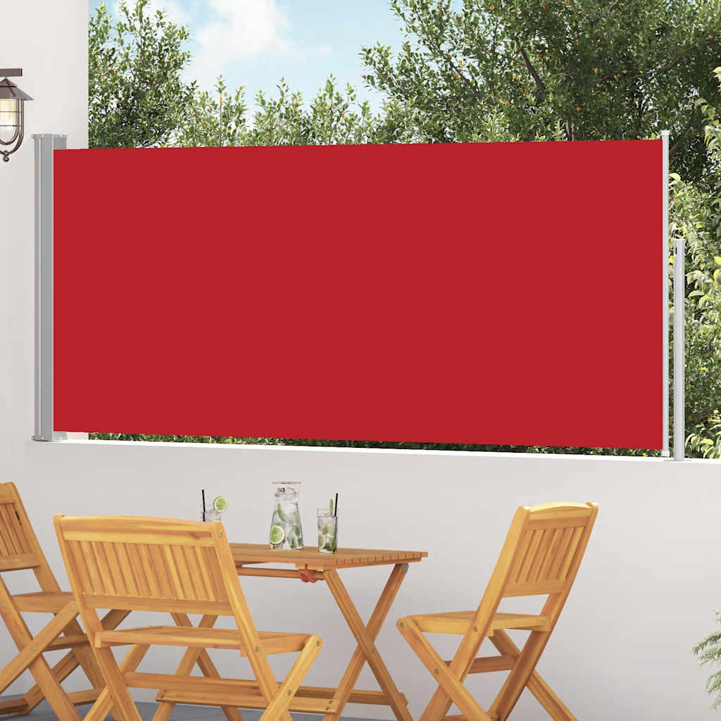 Garten-Seitenmarkise 300x120 cm in Grüngrau und Rot