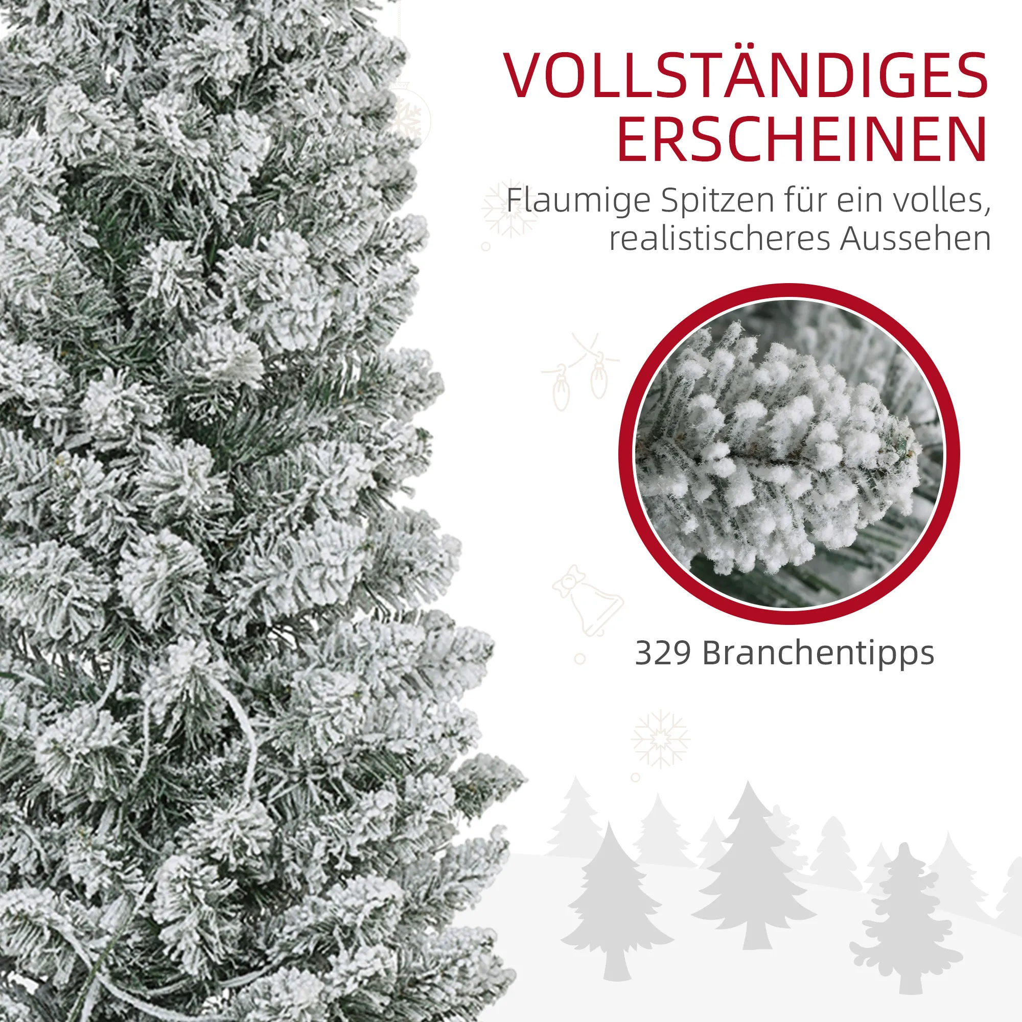 Künstlicher Weihnachtsbaum 180 cm mit LED-Lichterkette Grün-Weiß