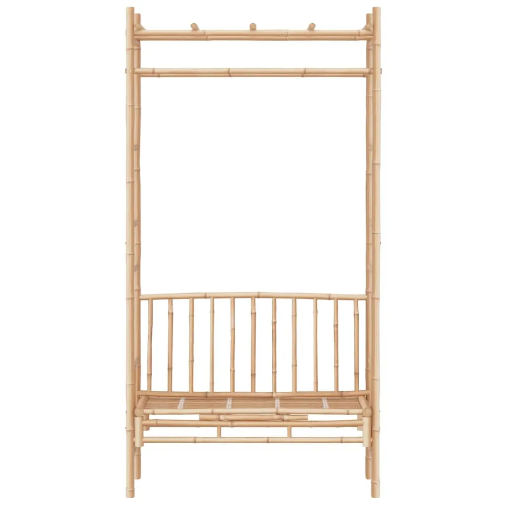 Bambus-Gartenbank mit Pergola 116x52x220 cm Naturholz