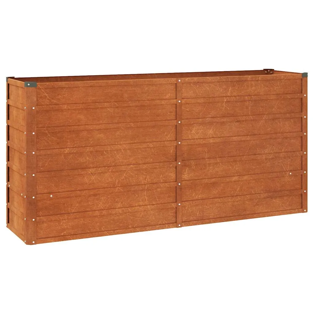 Hochbeet aus Cortenstahl 160 x 40 x 77 cm Rostig