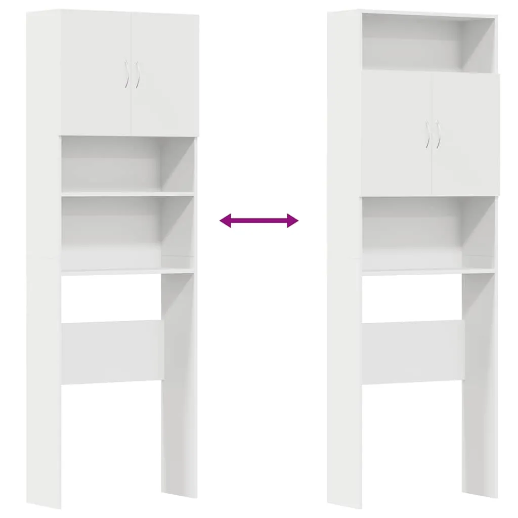 Waschmaschinenschrank Weiß 64x24x190 cm Holzwerkstoff