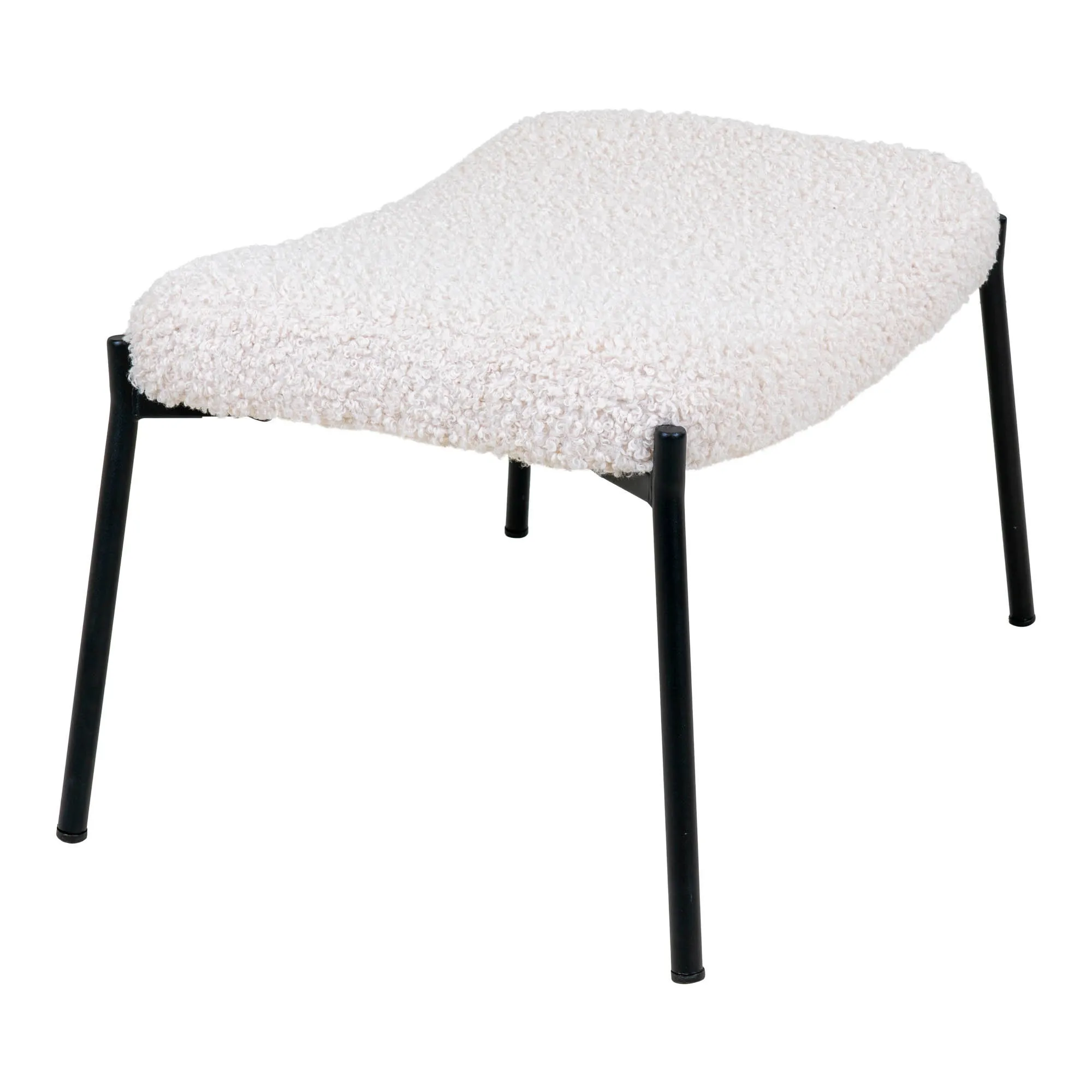 tinkaro Glasgow Fußhocker Kunstlammfell 63 x 39 x 42,5 cm Weiß