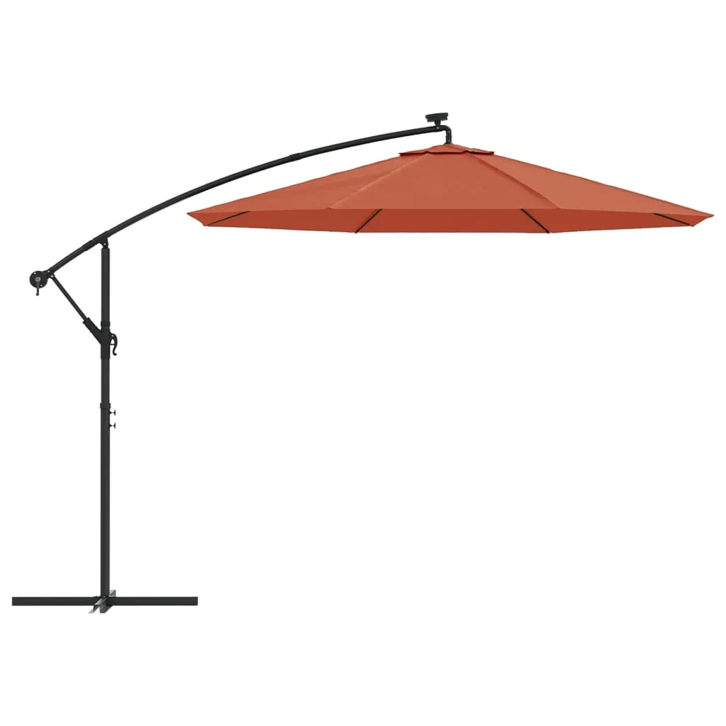 Eleganter Sonnenschirm 300x254 cm Terrakotta-Rot mit LED und Kurbel