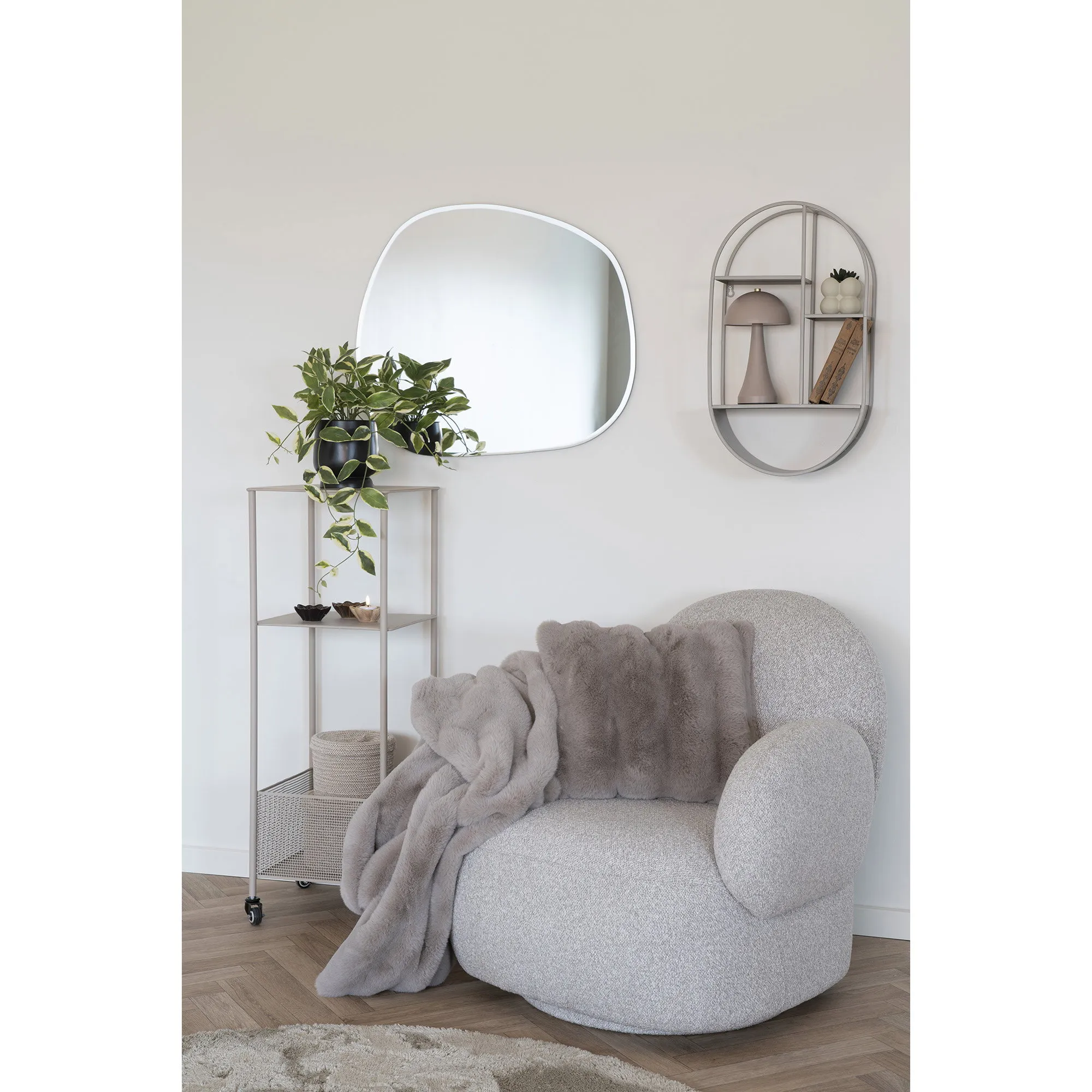tinkaro Feira Wandregal oval 35x15x60 cm Grau