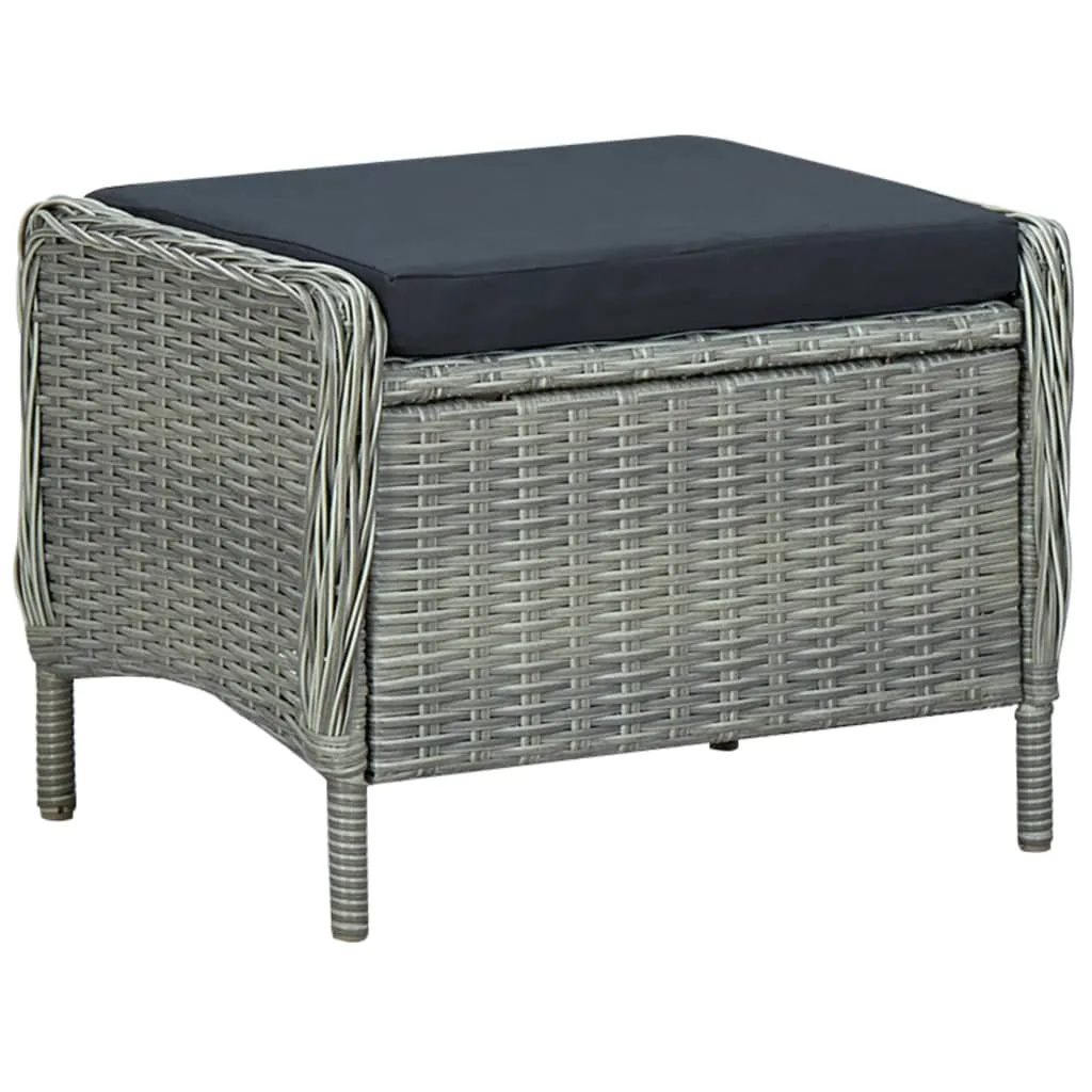 Gartensessel Hellgrau aus rundem PE-Rattan 57x88x100 cm
