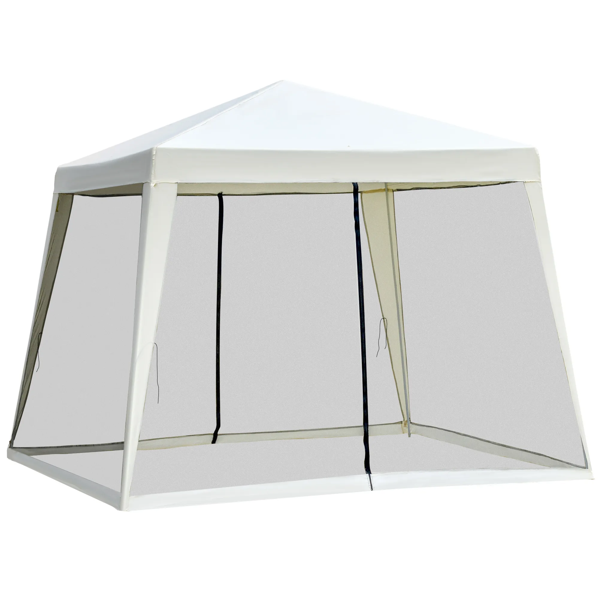 Pavillon Cremeweiß 300x300x245 cm mit Moskitonetzen
