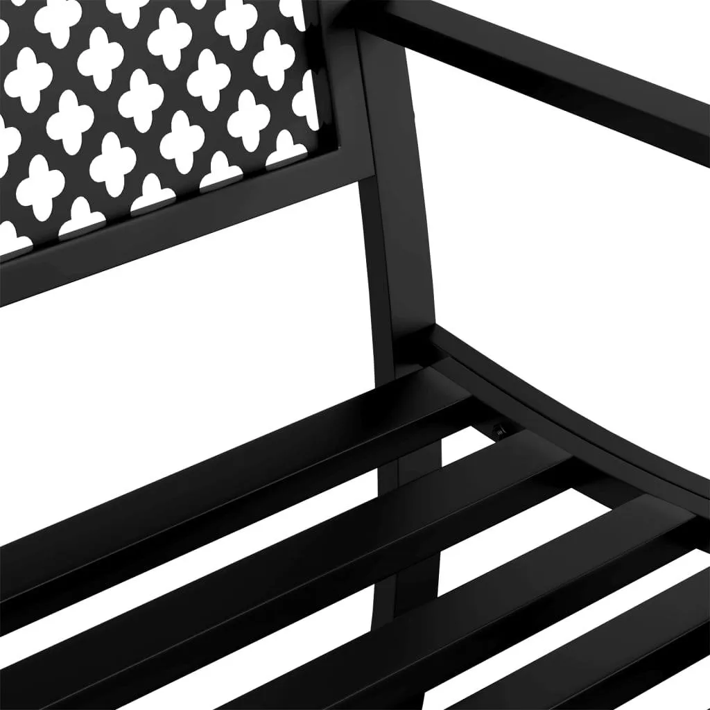 Gartenbank Stahl Schwarz 119 x 52 x 76 cm