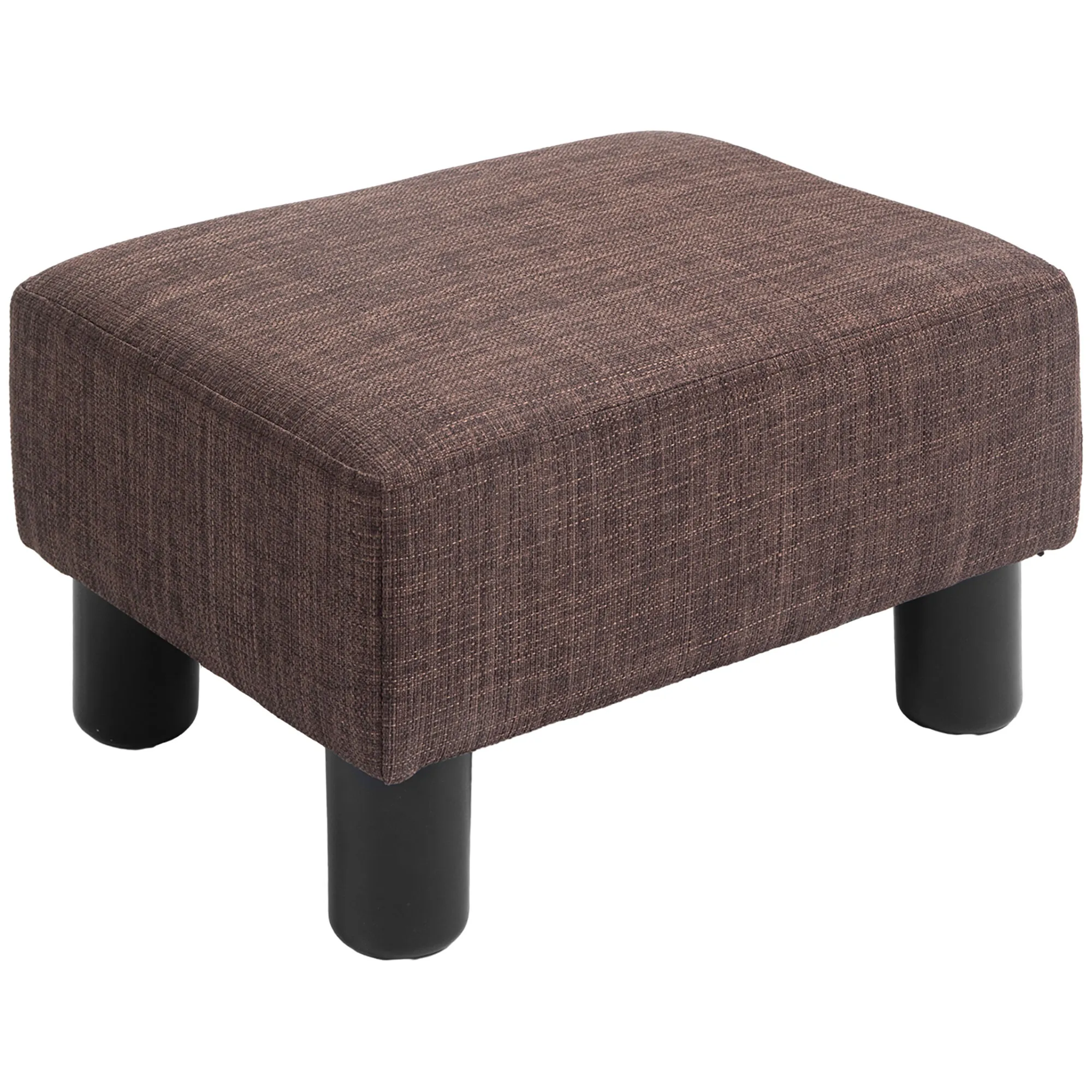 Hocker mit Stoffbezug in Leinenoptik, bis 110 kg, braun, 40 x 30 x 24cm