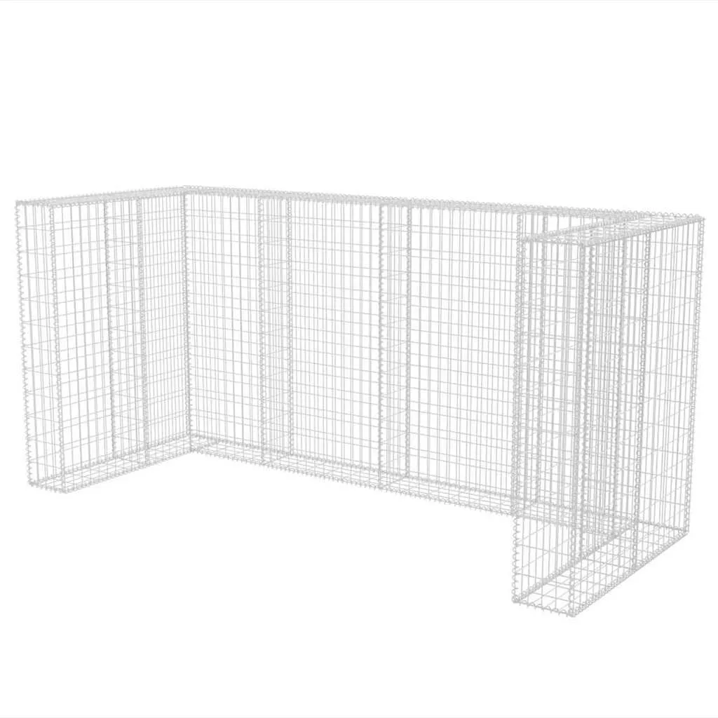 Gabionen-Mülltonnenverkleidung 250x100x120 cm Silber