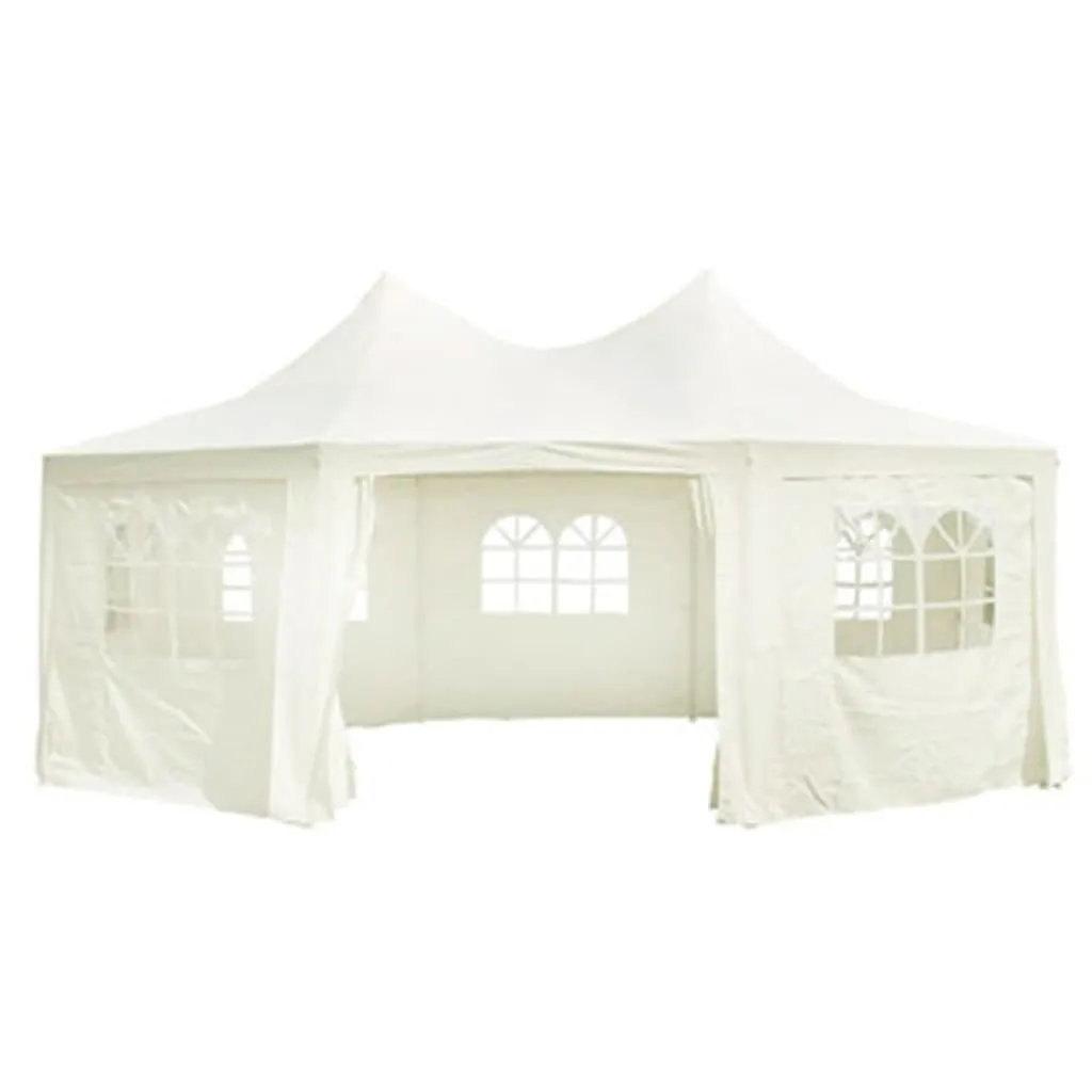 Zeltdach Creme 6 x 4,4 x 3,3 m mit 8 individuell gestalteten Seitenwänden