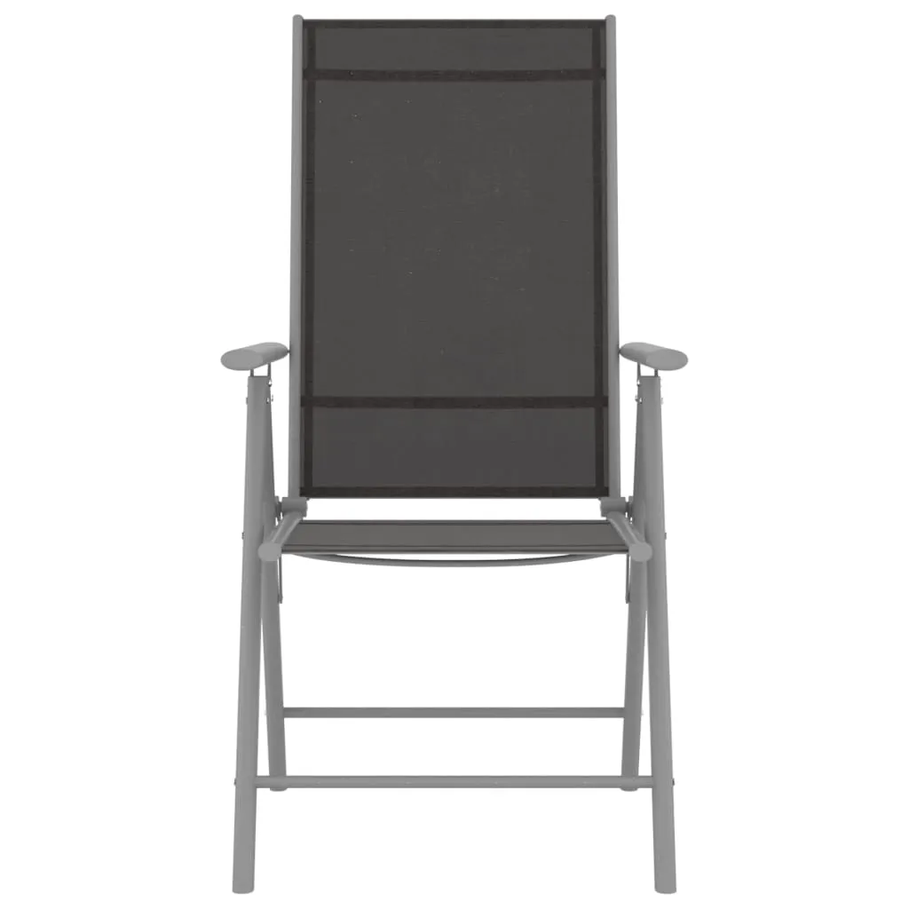 Klappstühle, 4 Stück, Textilene, Schwarz