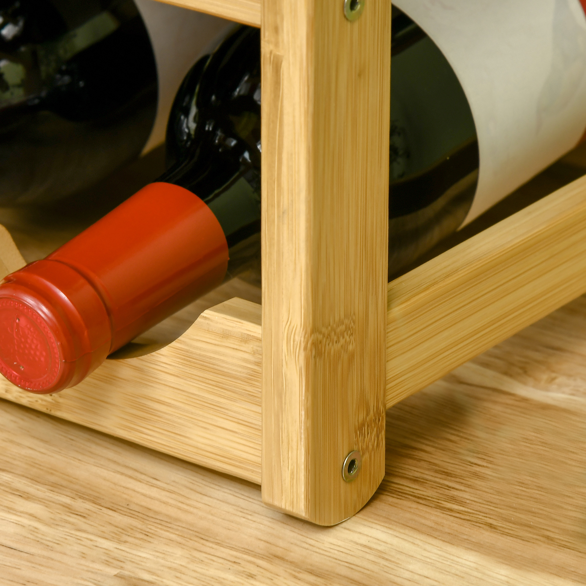 Weinregal aus Bambus 43L x 23,5B x 38H cm für 16 Flaschen