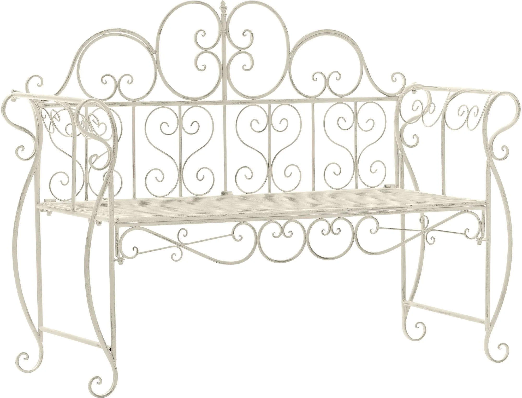 Gartenbank Minna 128x46x94 cm antik-creme