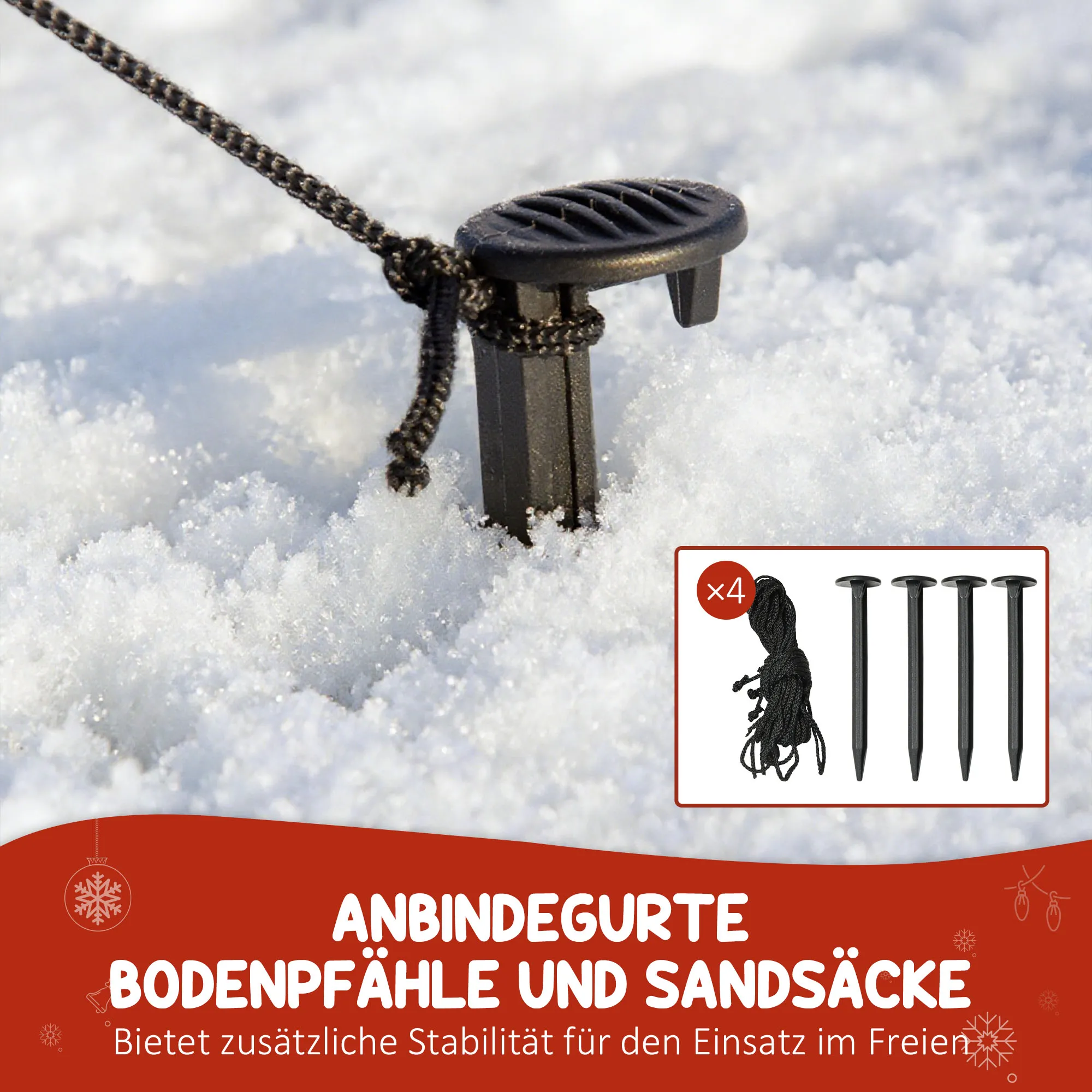 Aufblasbare Weihnachtsdekoration Weihnachtsmann LED Polyester