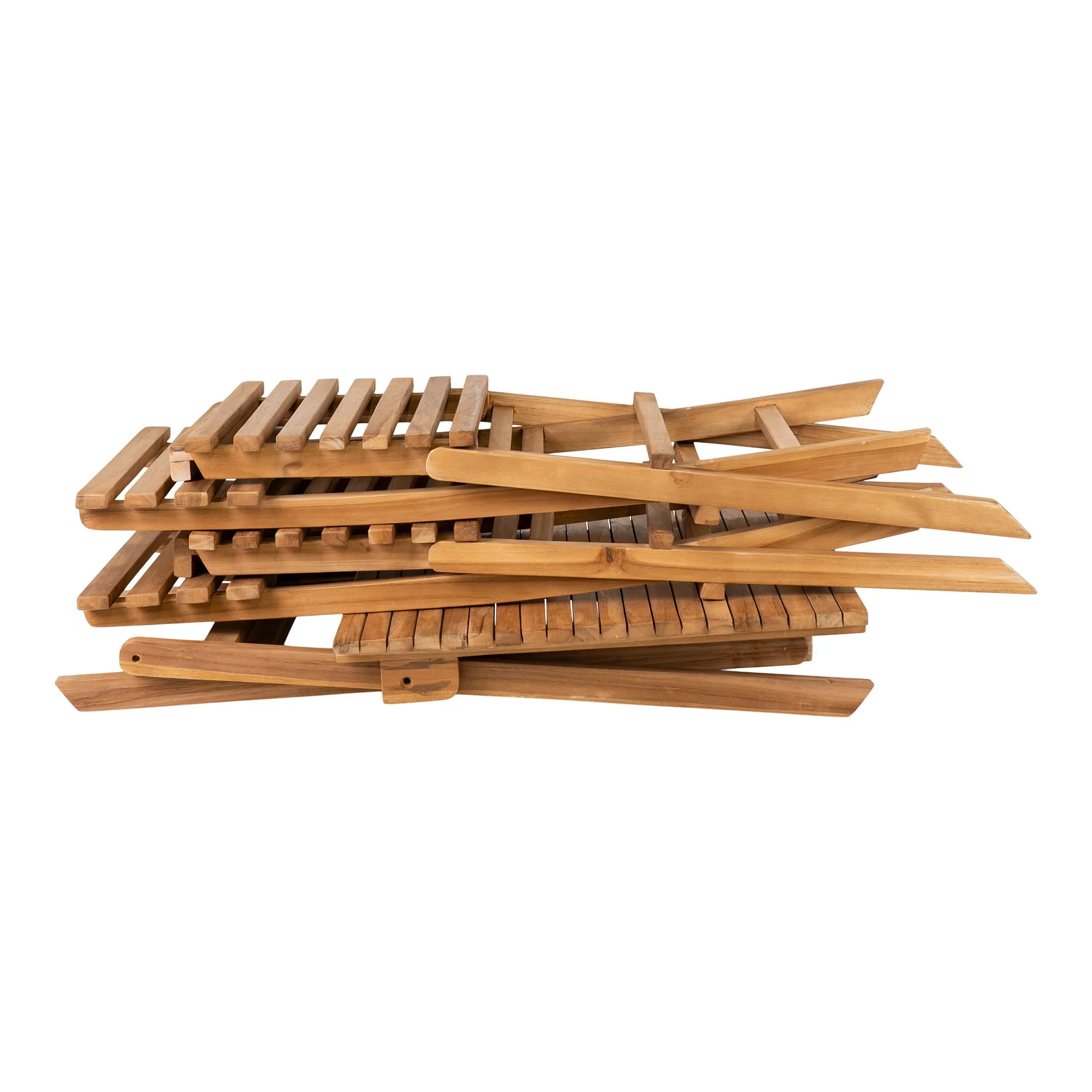 tinkaro Cuenca Café Set 2 Stühle 1 Tisch Teak 75/89 cm Natur