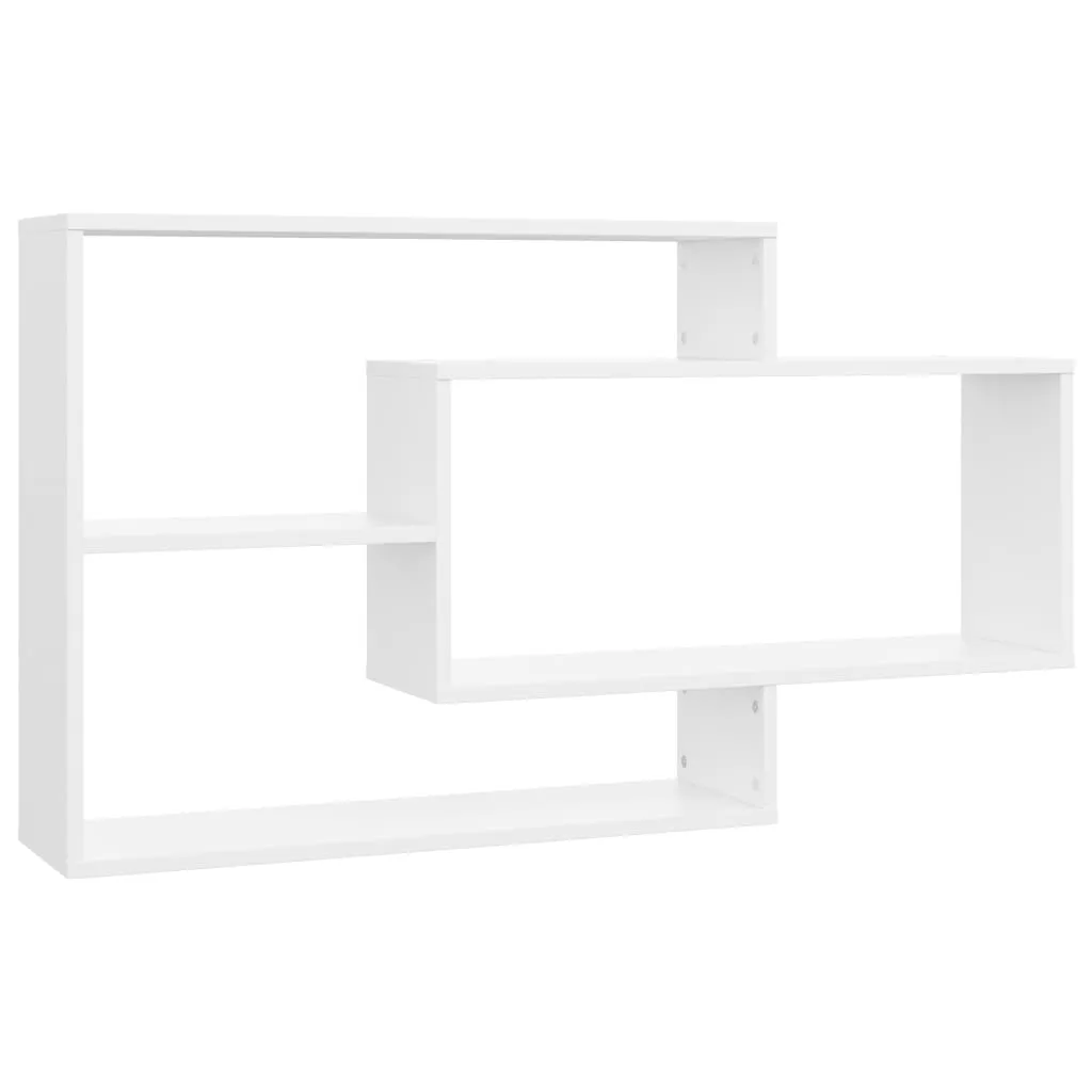 Weißes Wandregalset aus Holzwerkstoff 104x20x58,5 cm