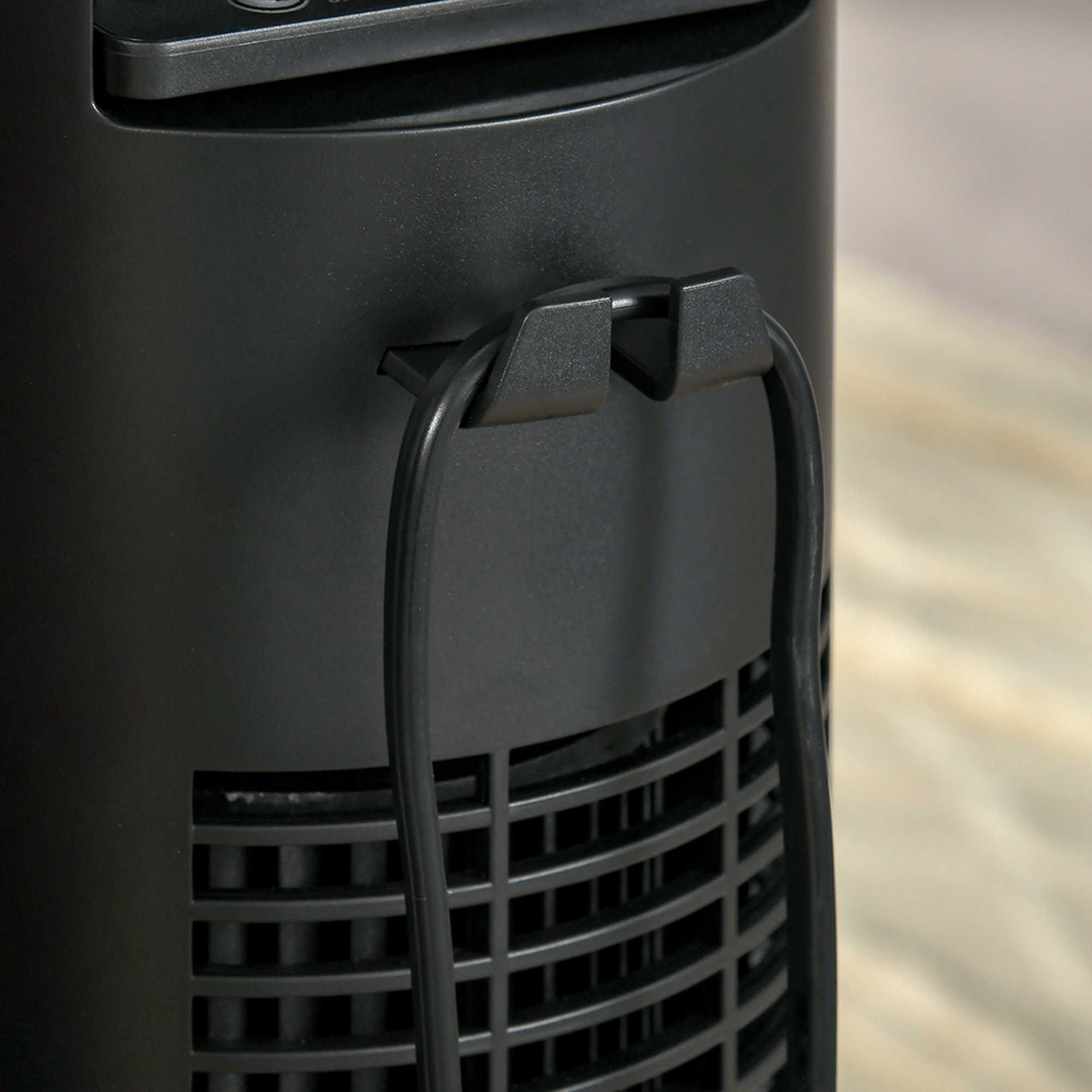 Floor Fan 31,5 cm Ø x 117 cm Schwarz mit Fernbedienung
