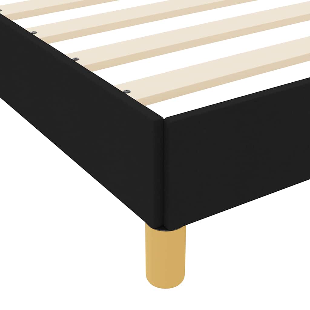 Boxspringbett mit Matratze, Stoff, 140 x 190 cm, Schwarz