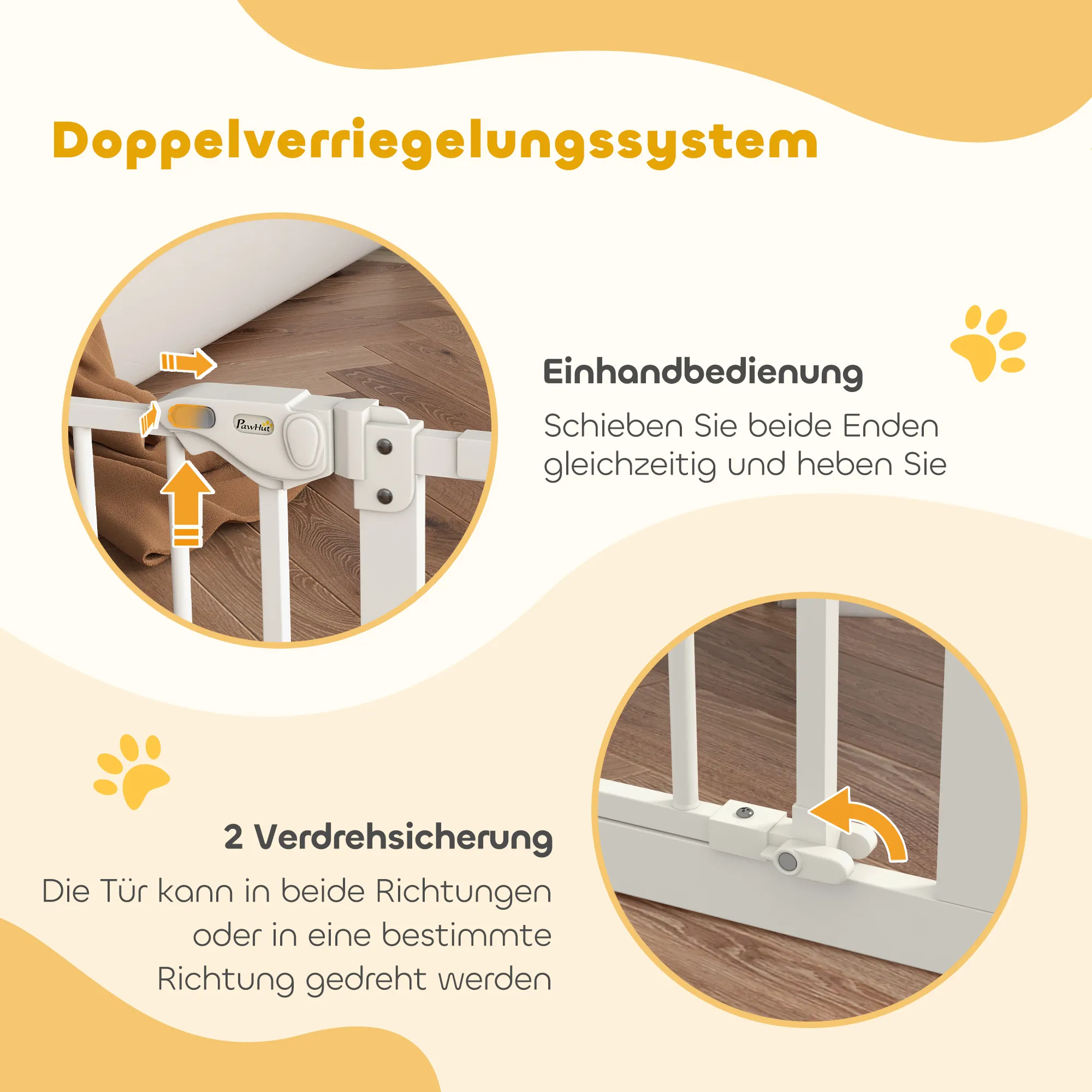 Hunde-Absperrgitter Metall erweiterbar 136x76cm Weiß