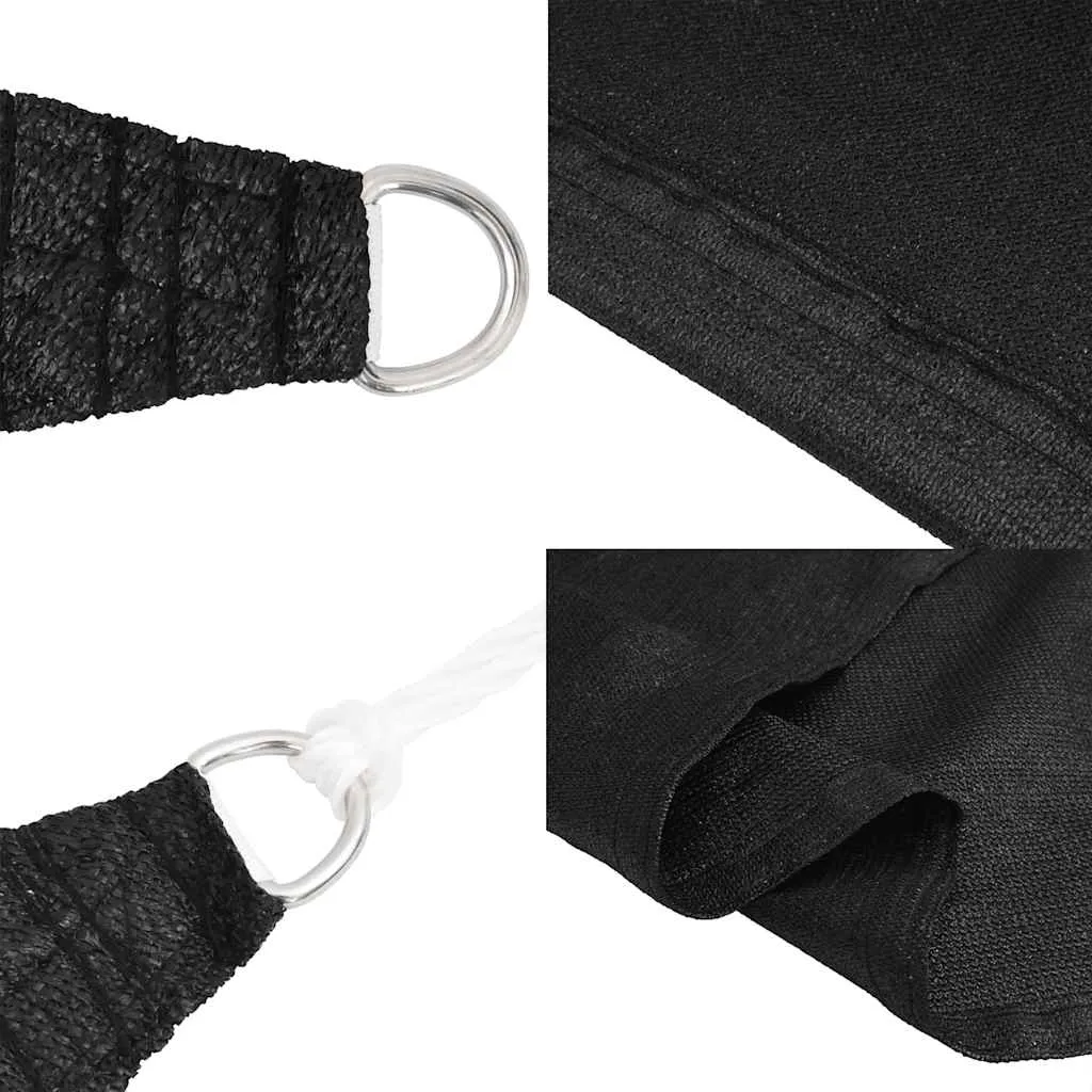 Sonnensegel Trapez 4/5 x 4 m Schwarz aus HDPE mit UV-Schutz