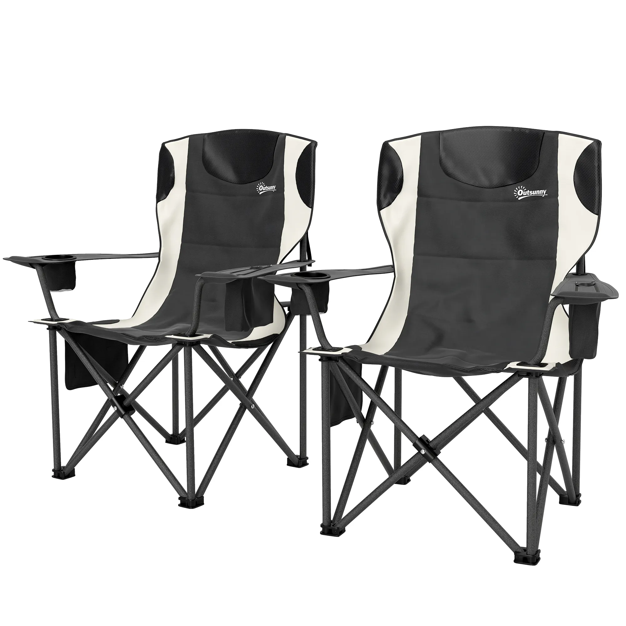 Faltbare Campingstühle Schwarz 94L x 62B x 100H cm
