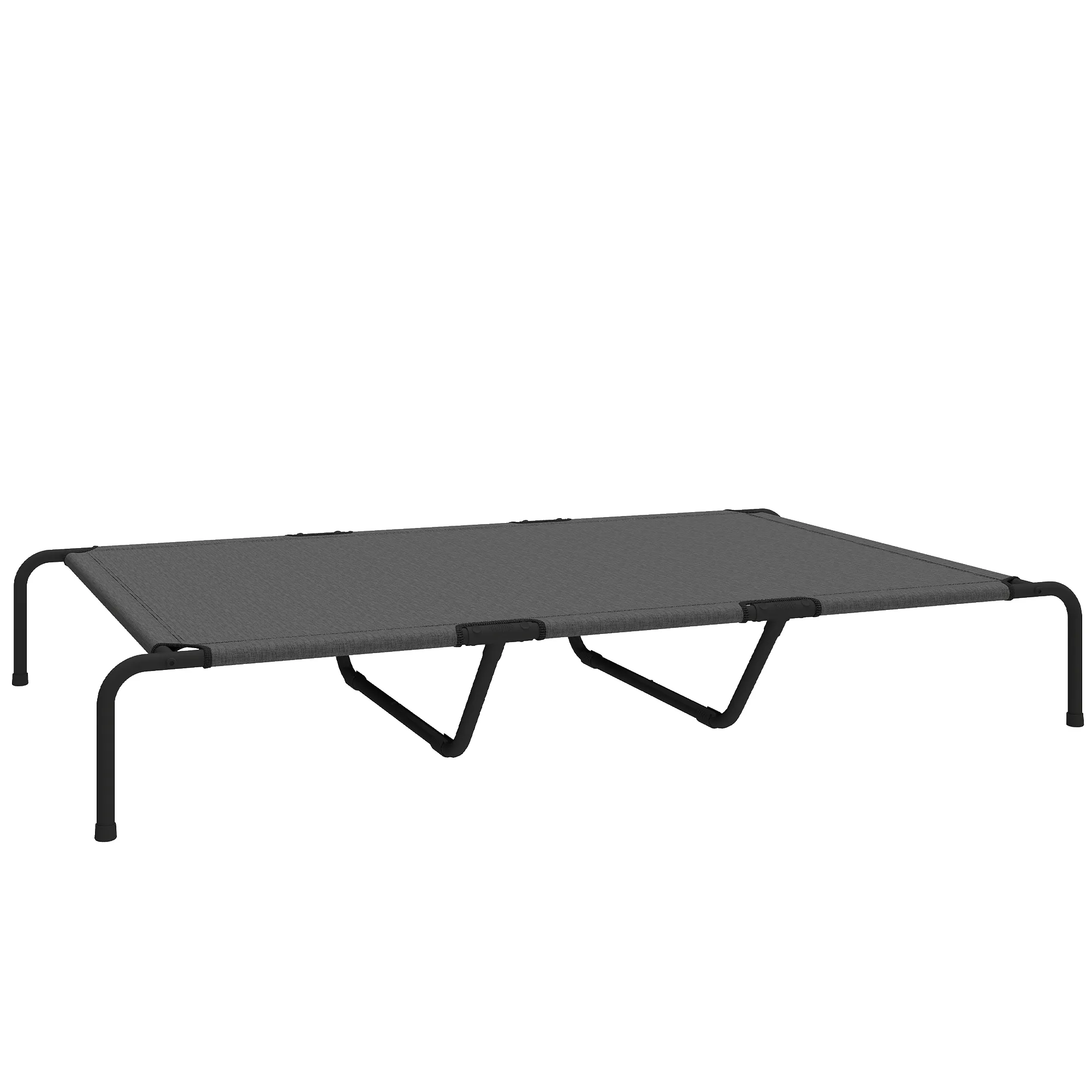 Hundebett Outdoor erhöht für große Hunde, Stahl, 152x94x23 cm, Grau
